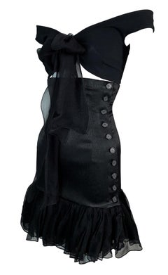 1992 Complice by Dolce & Gabbana Black Off Shoulder Crop Top & High Waist Skirt