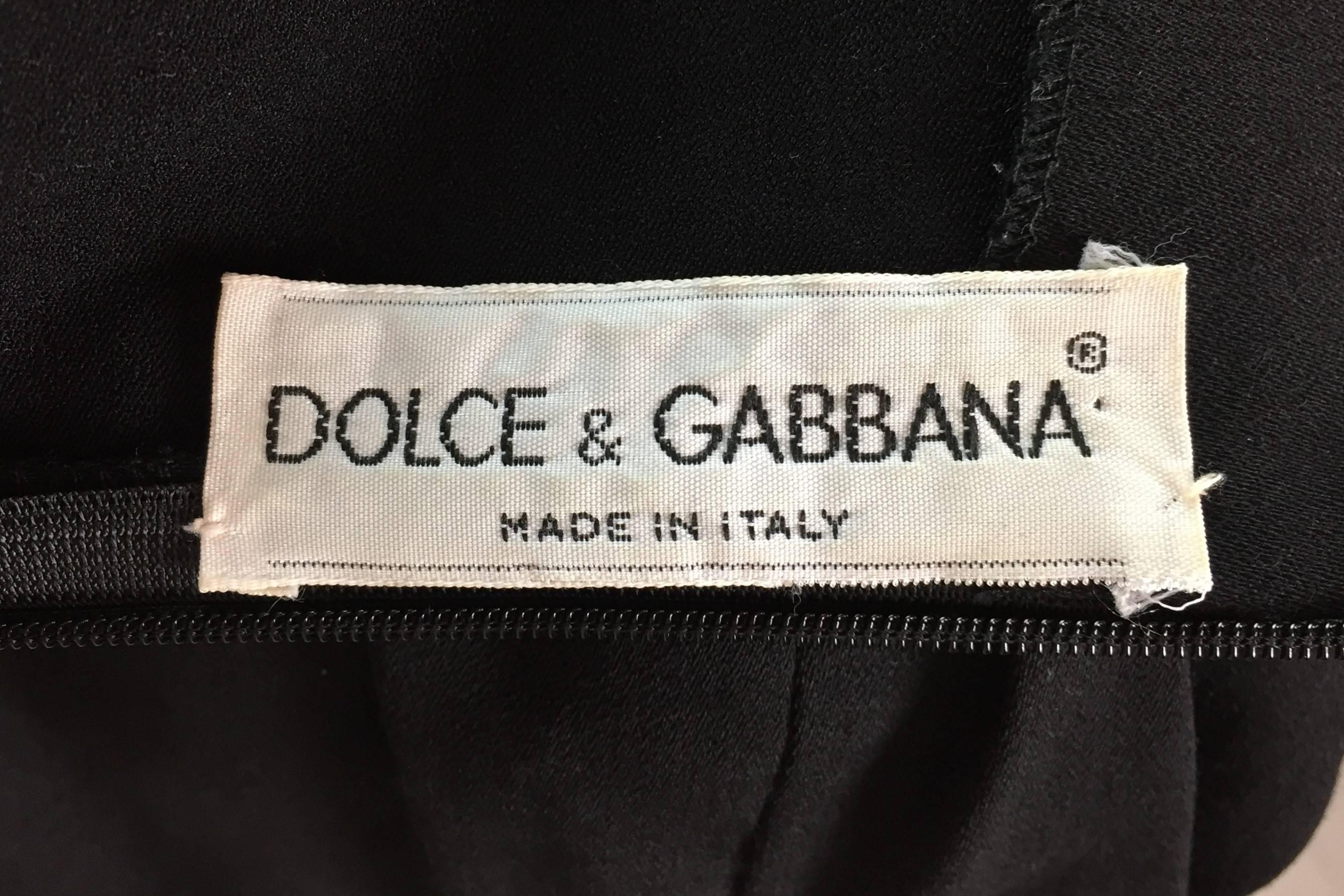 Dolce & Gabbana Black L / S Crop Top and High Waist Mini Skirt Ensemble, 1992 In Good Condition In Yukon, OK