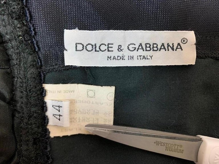 1992 Dolce and Gabbana Black Pin-Up Bustier Ruffle Mini Dress at ...