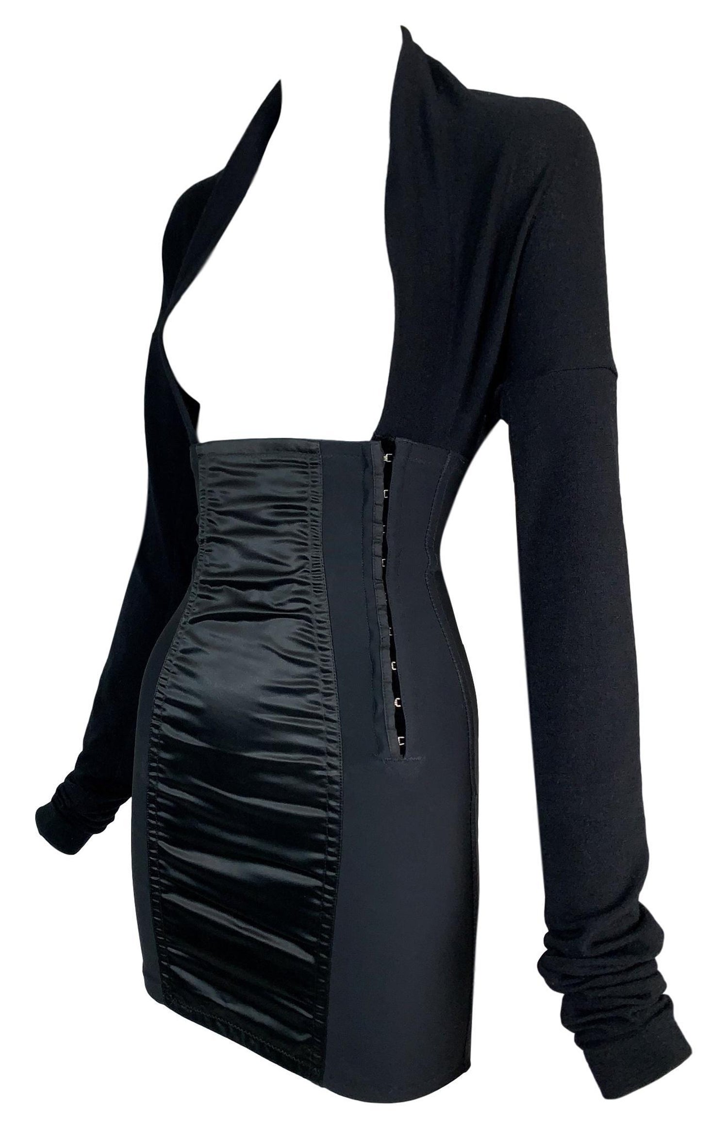 1992 Dolce and Gabbana Black Pin-Up Open Chest L/S Bandage Mini Dress at  1stDibs