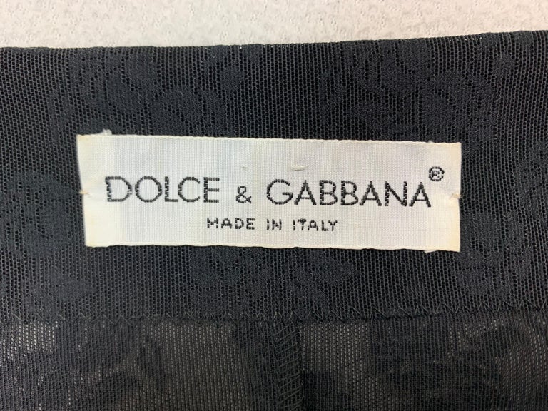 1992 Dolce and Gabbana Sheer Black Lace Pin-Up Off Sholder L/S Top at ...