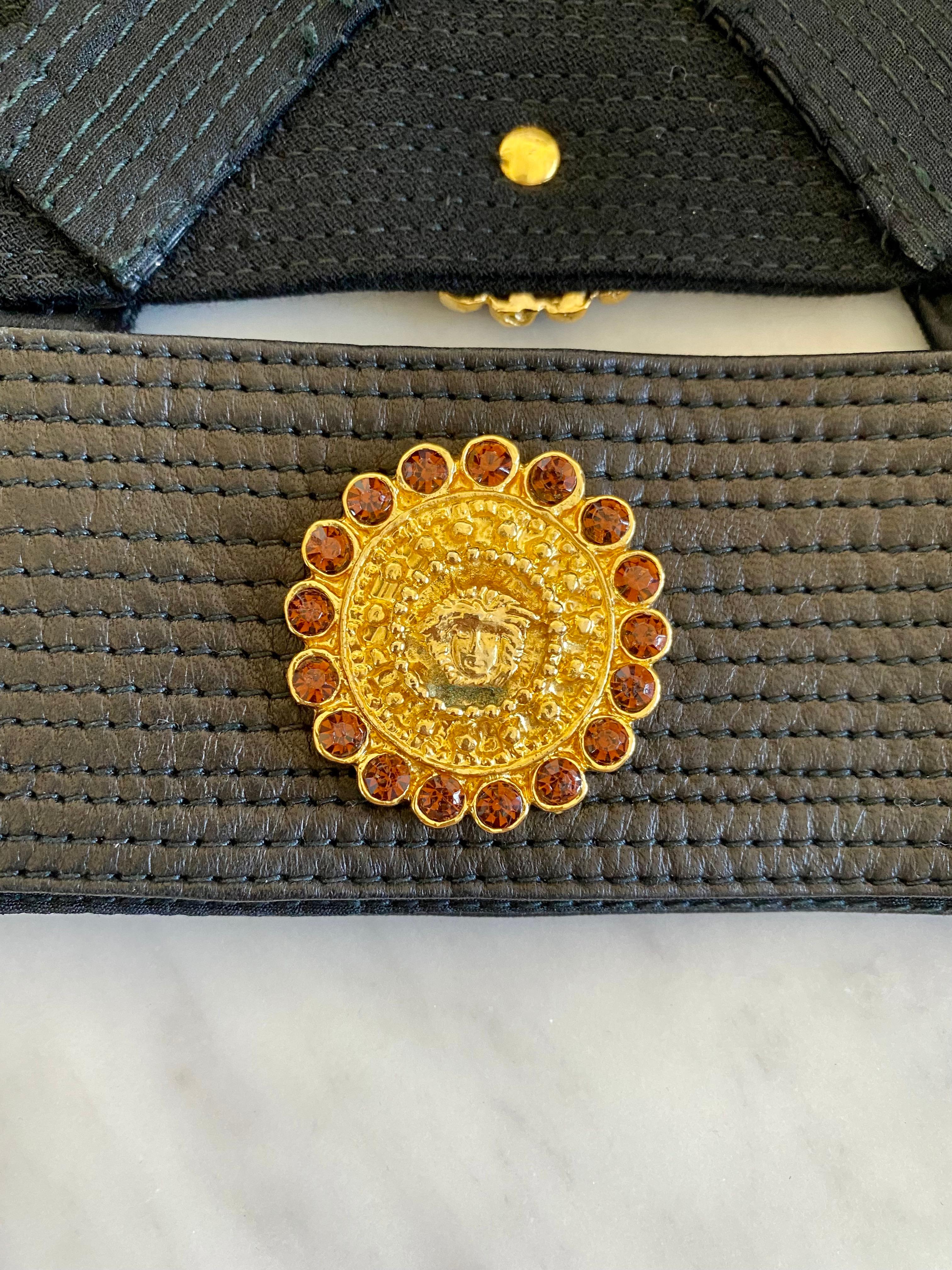F/W 1992 Gianni Versace Couture Black Leather 'Miss S&M' Bondage Vest For Sale 3