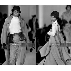 1992 F/W Isaac Mizrahi Cashmere Wool Coat with Leather Carrying Handle & Trim