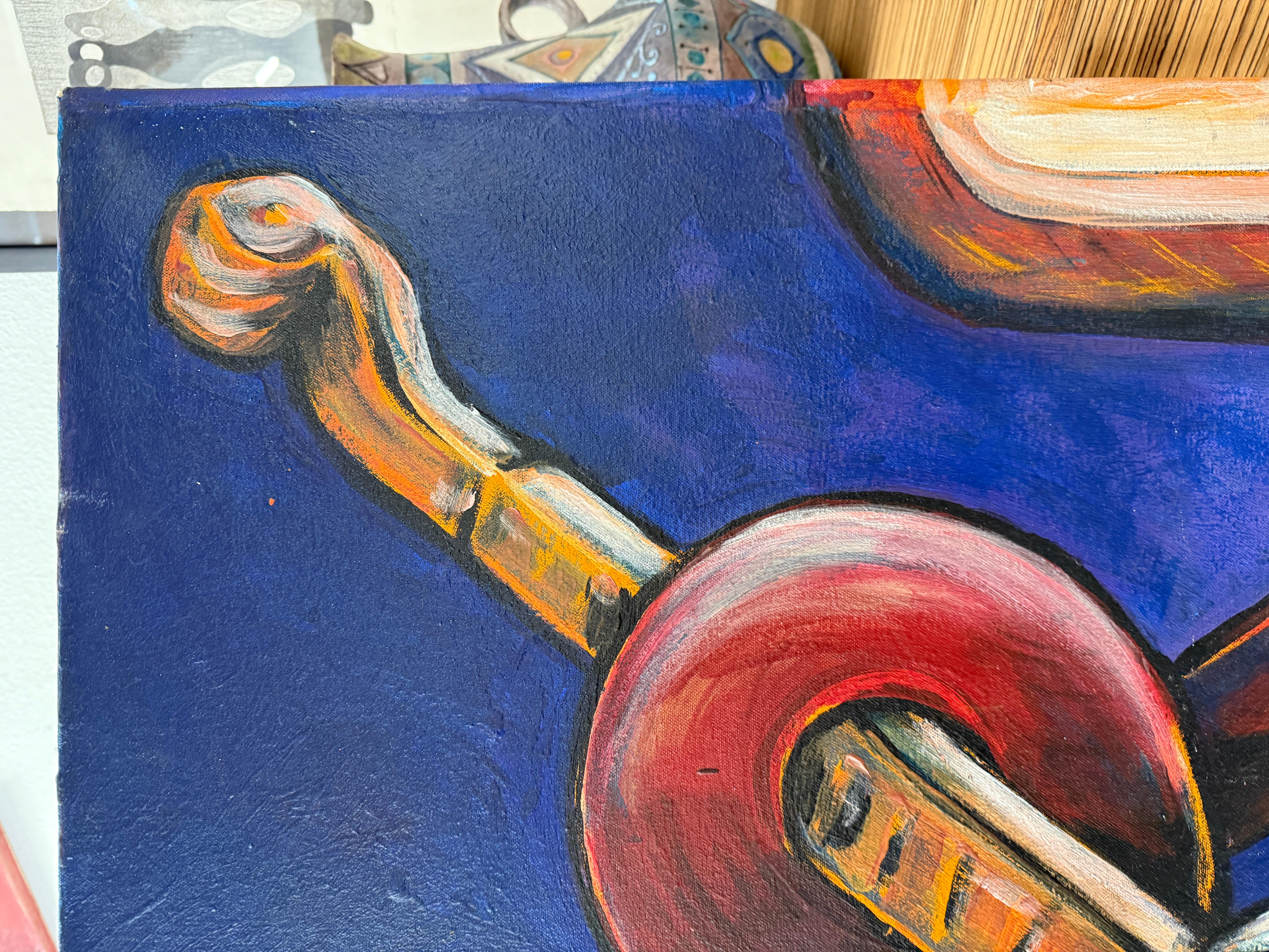 1992 Violinista Figural Abstracto del Destacado Artista Panameño Taro Tobal finales del siglo XX en venta