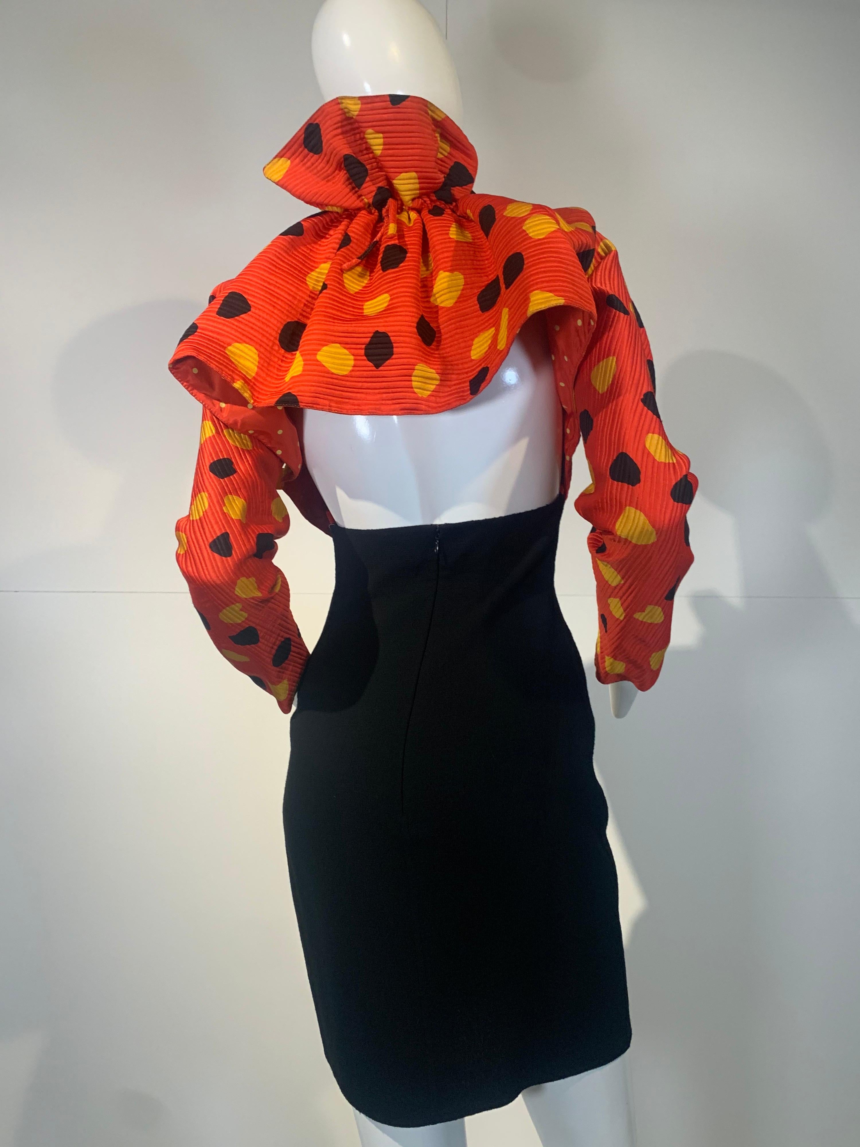 1992 Geoffrey Beene Red Black & Yellow Polka Dot Mini Dress & Bolero Size 6 6