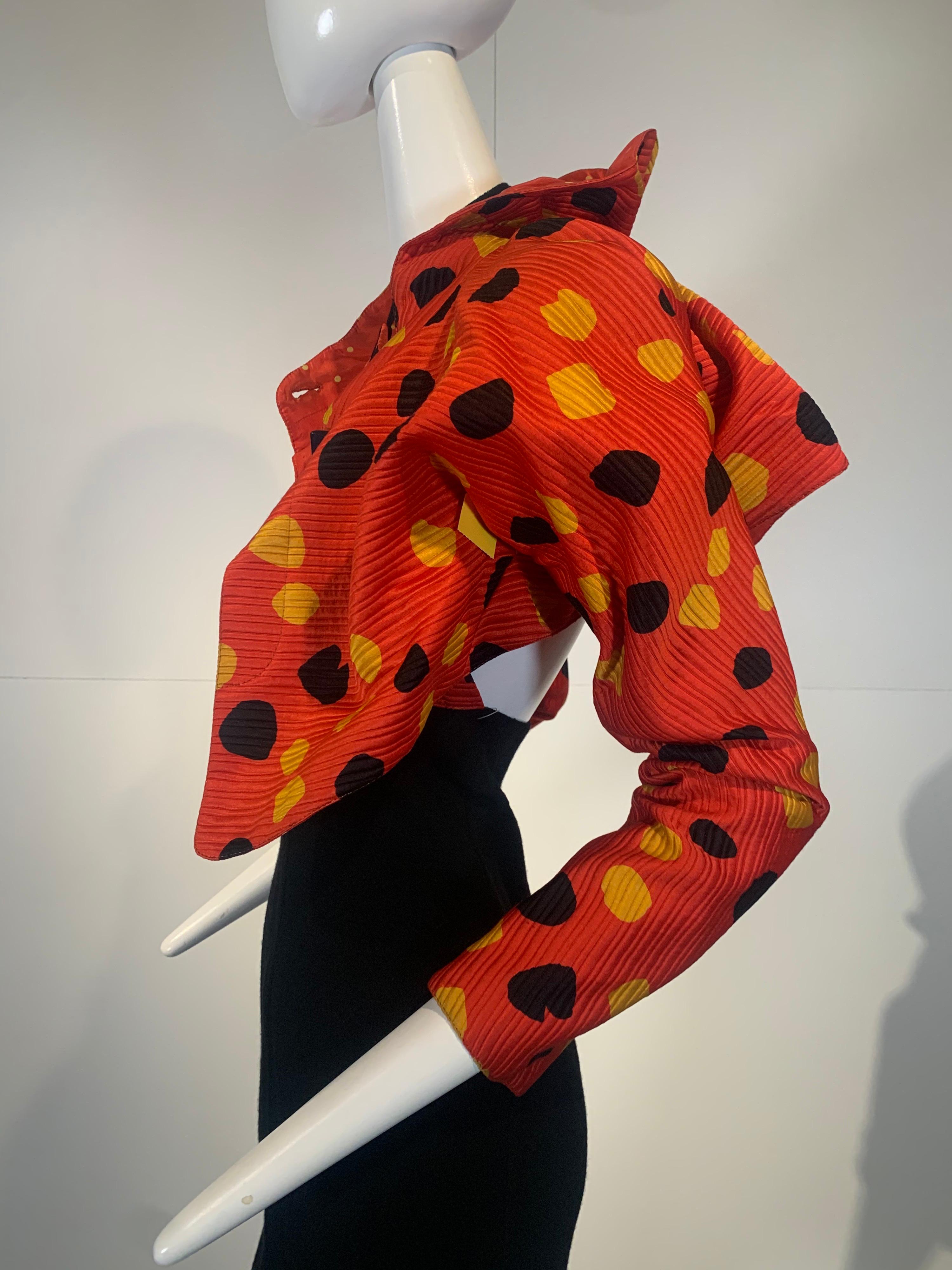 1992 Geoffrey Beene Red Black & Yellow Polka Dot Mini Dress & Bolero Size 6 2