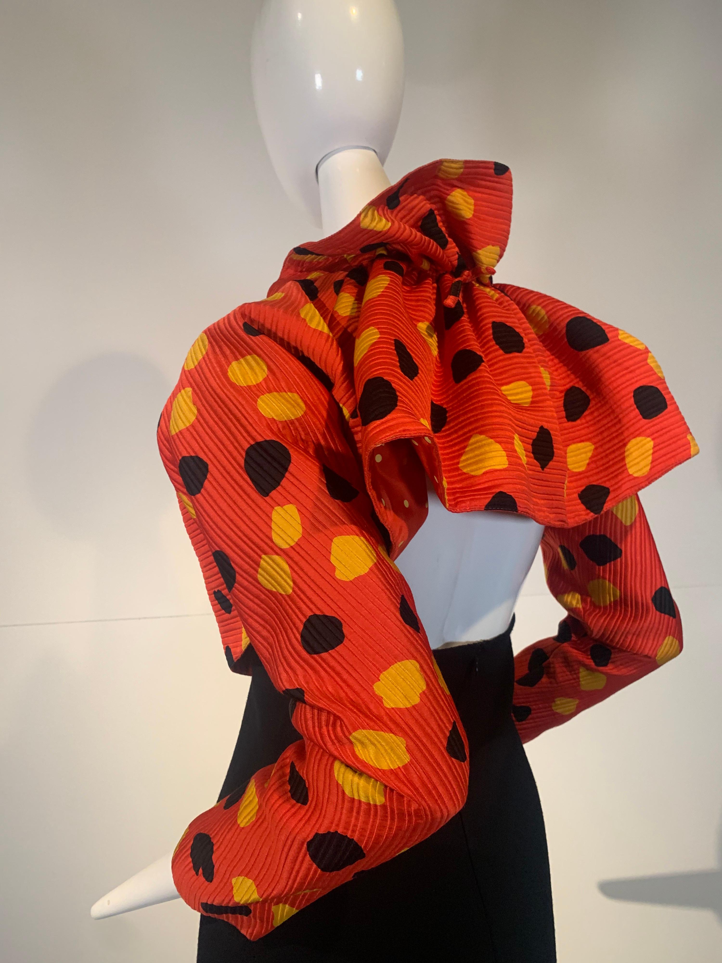 1992 Geoffrey Beene Red Black & Yellow Polka Dot Mini Dress & Bolero Size 6 4