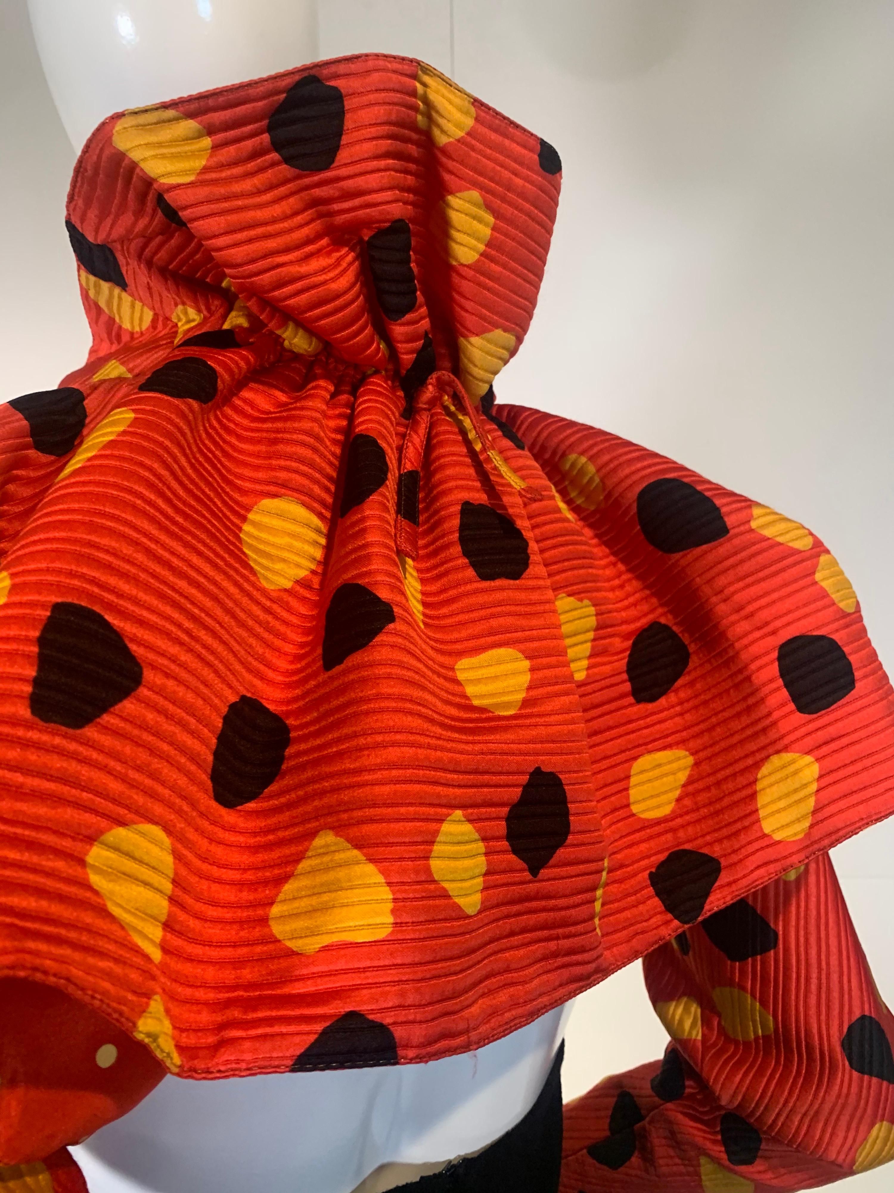 1992 Geoffrey Beene Red Black & Yellow Polka Dot Mini Dress & Bolero Size 6 5