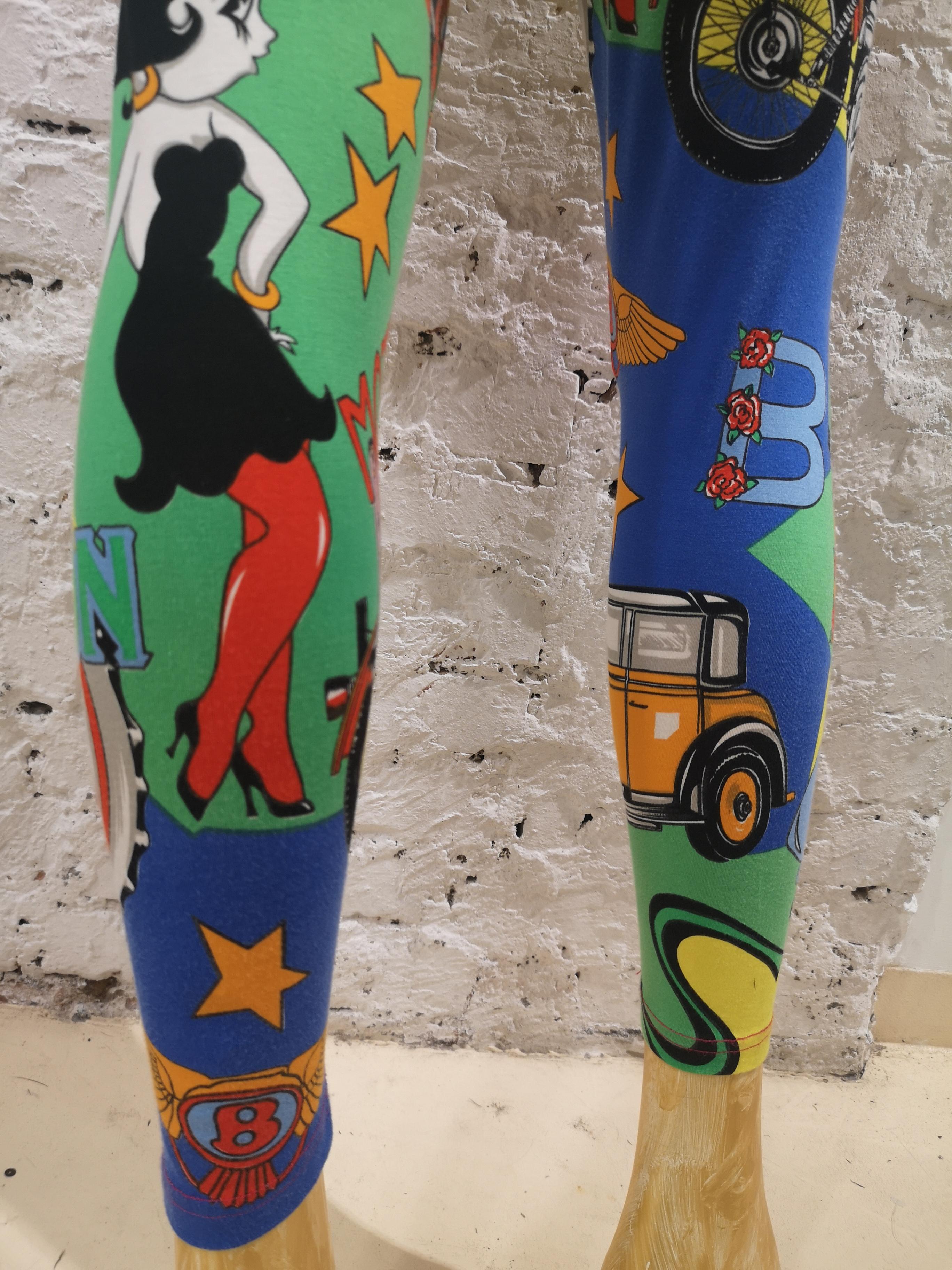 1992 Gianni Versace Betty Boop cartoon pop art print cotton leggins 2