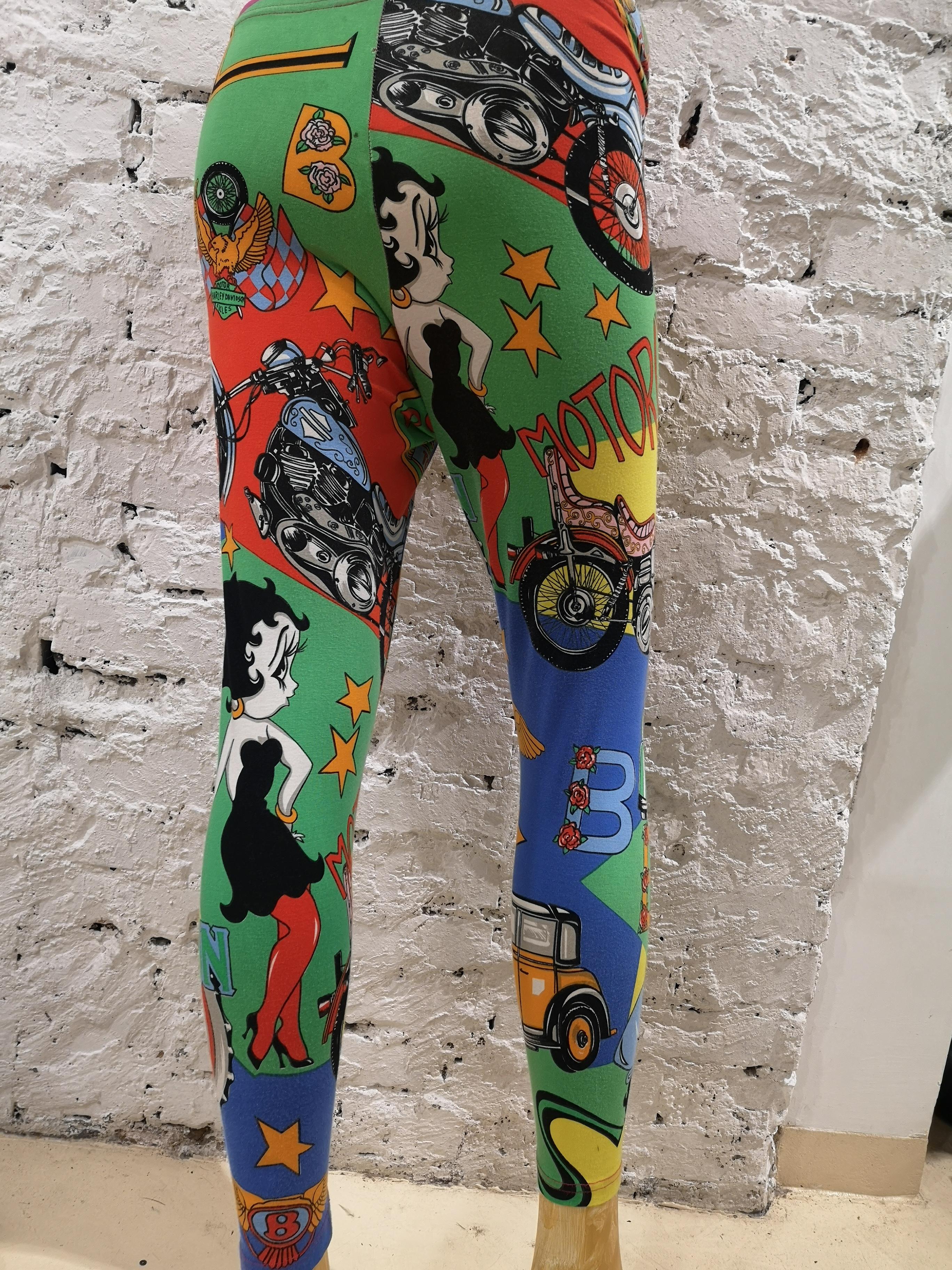 1992 Gianni Versace Betty Boop cartoon pop art print cotton leggins 3