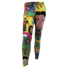 Vintage 1992 Gianni Versace Betty Boop cartoon pop art print cotton leggins