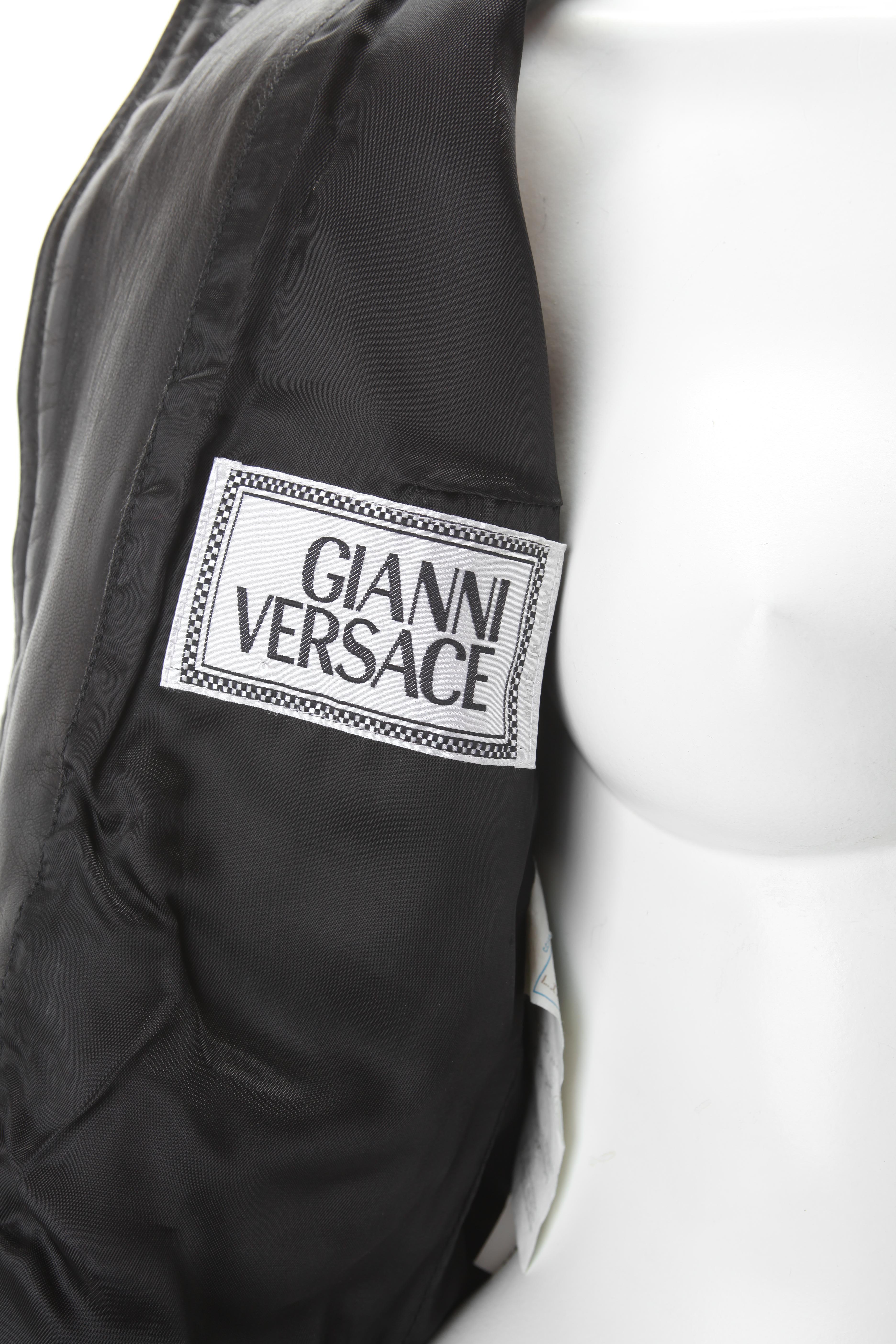 versace leather vest