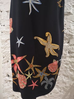 1992 Gianni Versace blue silk "Trésor de la mer" dress