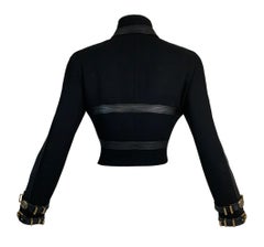 1992 Gianni Versace Bondage Buckles Cropped Black Jacket