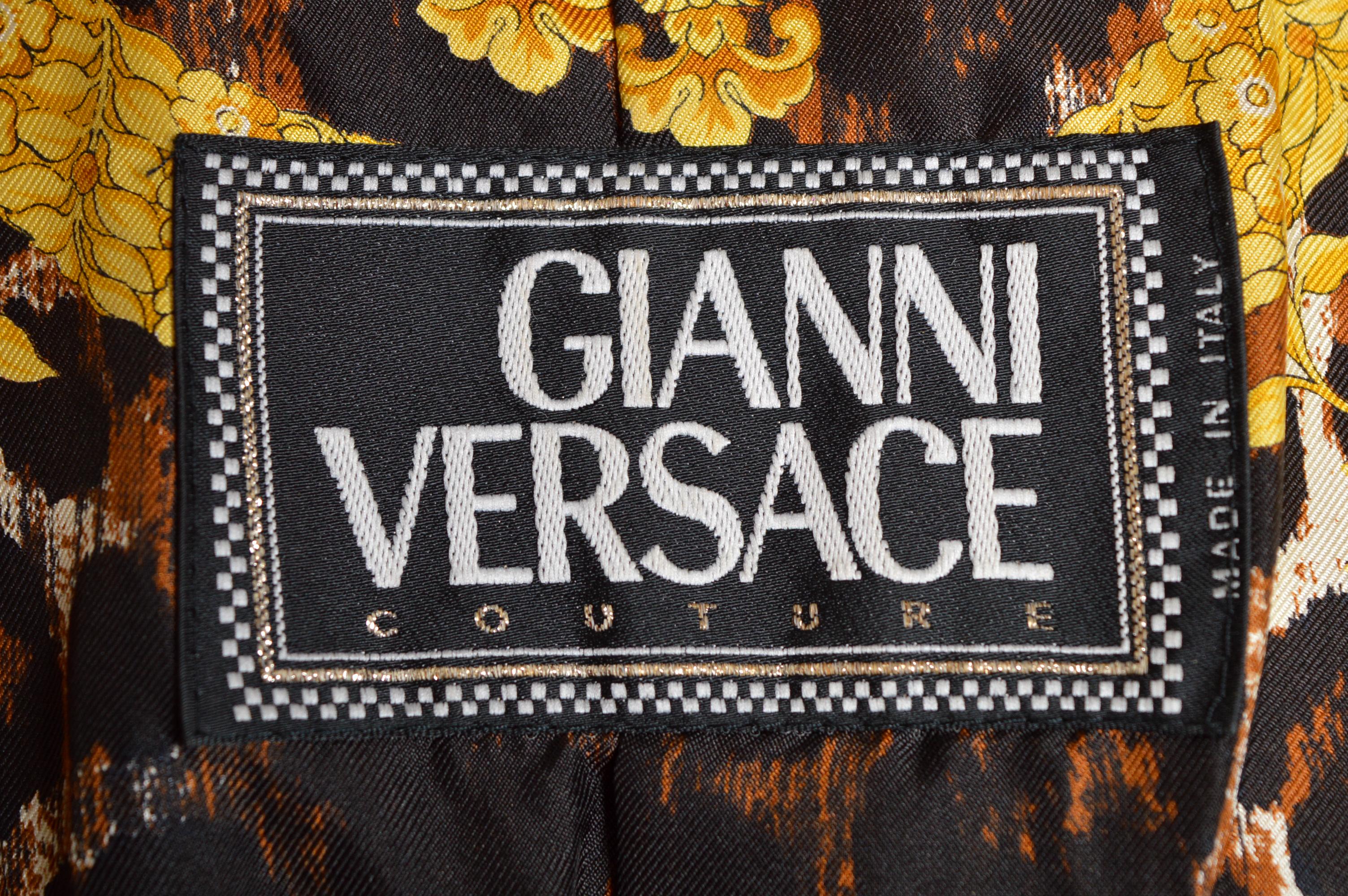 1992 Gianni Versace Couture Leopard Print / Cheetah Blazer - Runway Jacket For Sale 3