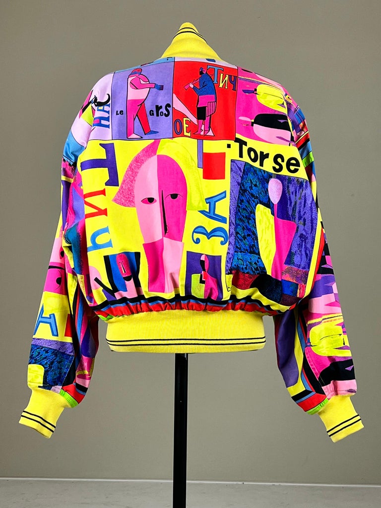 1992 Gianni Versace 'Malevich' inspired unisex bomber jacket For Sale ...