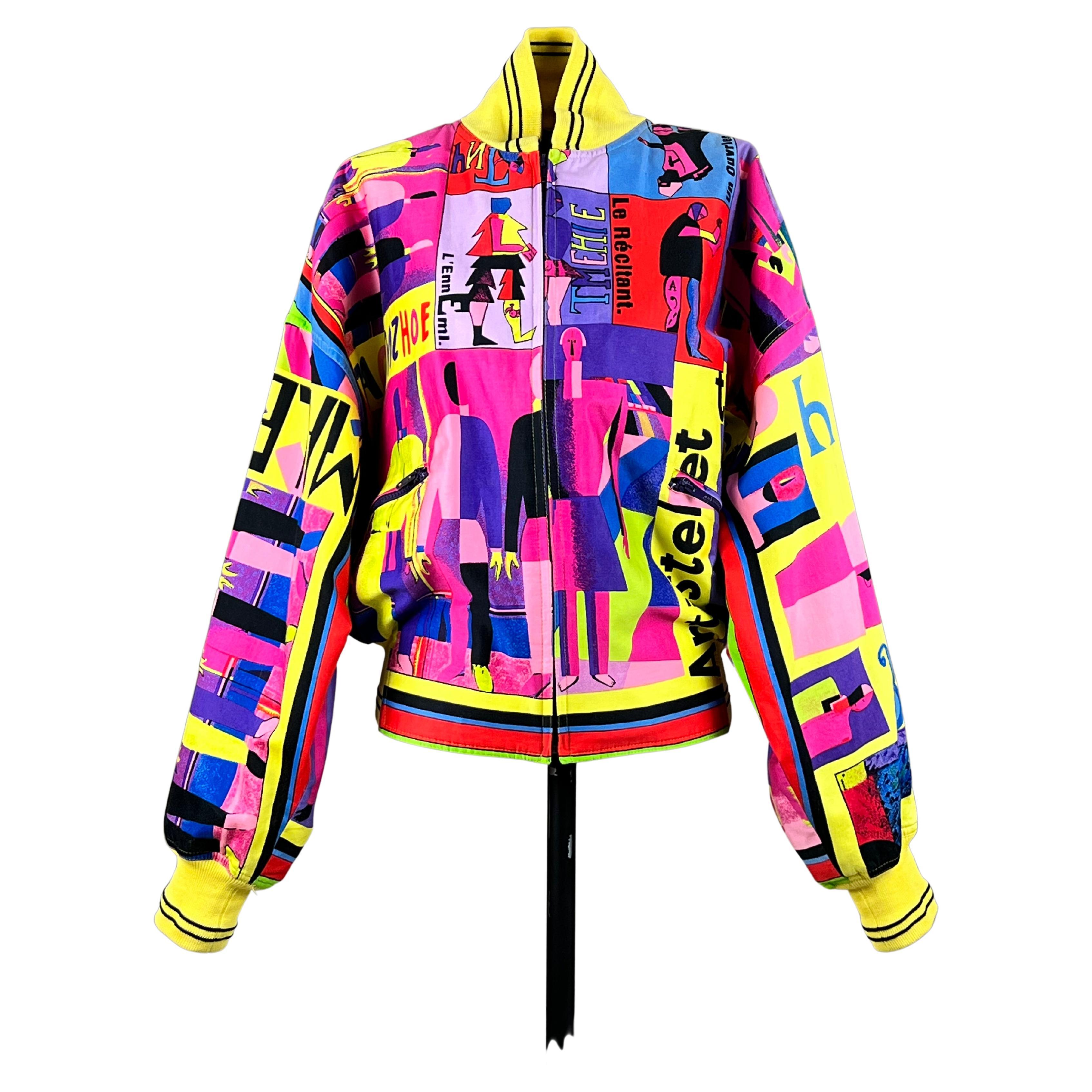 1992 Gianni Versace 'Malevich' inspirierte Unisex-Bomberjacke im Angebot