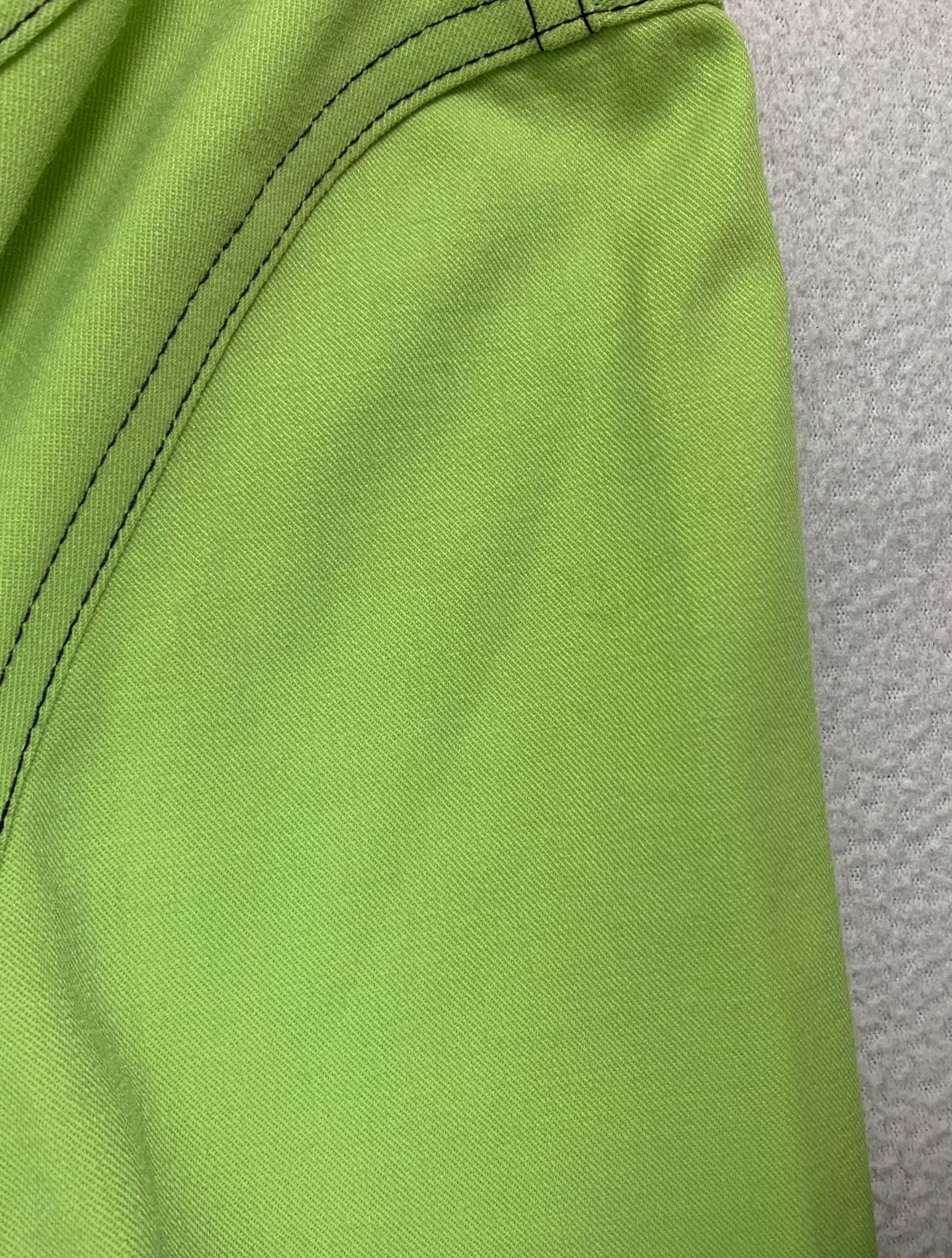 1992 Gianni Versace Neon Green L/S Bodycon Mini Dress 1