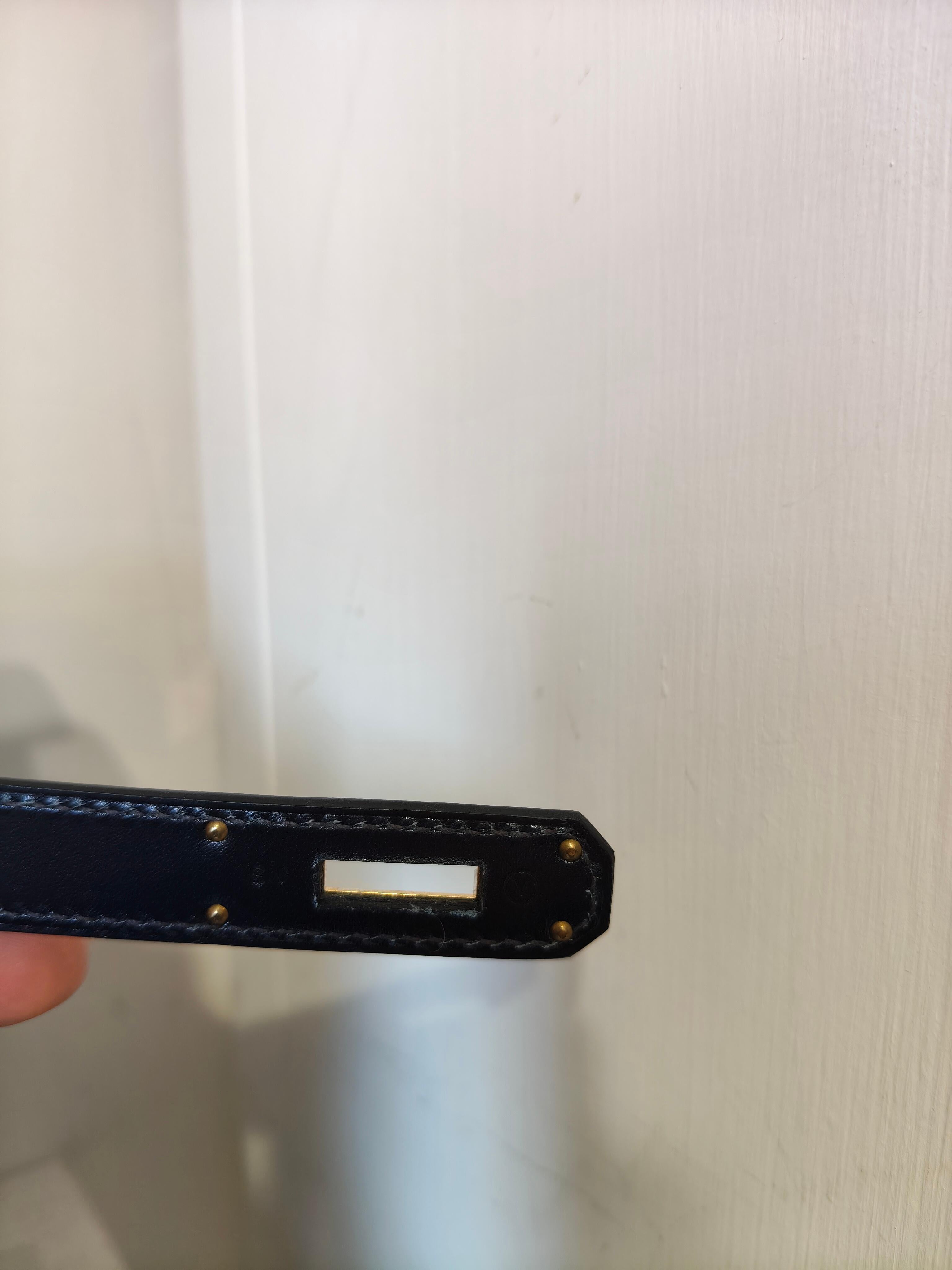 1992 Hermes Kelly  dark Blue navy size 35 In Good Condition For Sale In Capri, IT