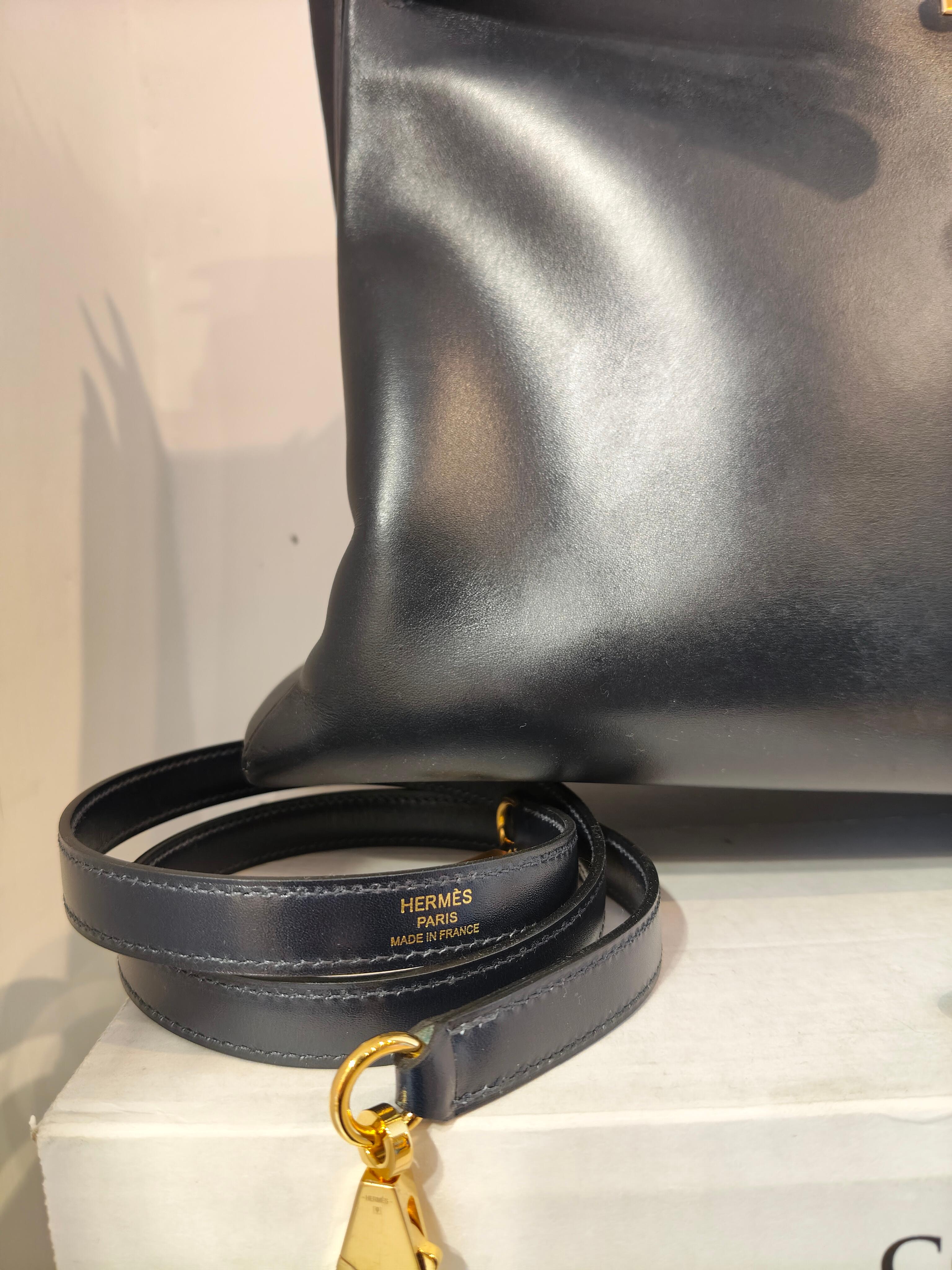 1992 Hermes Kelly  dark Blue navy size 35 For Sale 2
