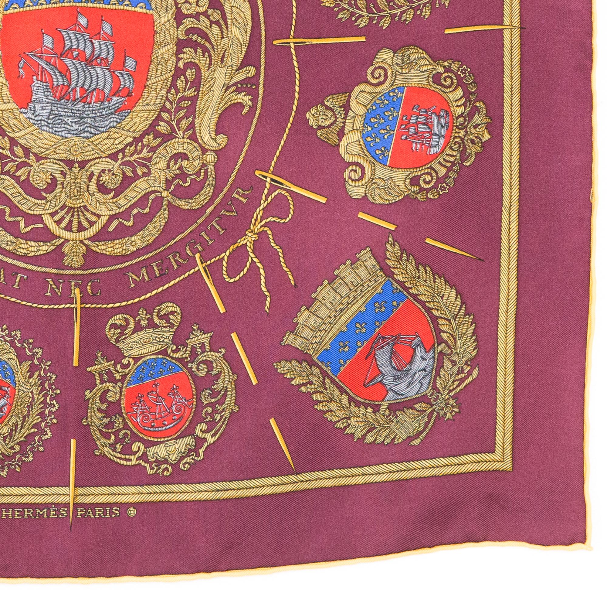1992 Hermes Les Armes De Paris by H.Grygkar Gavroche Silk Scarf 1