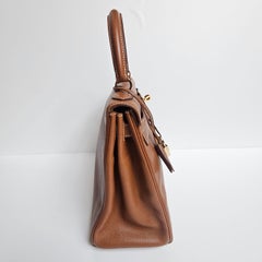 1992 Hermes Noisette Lisse Leather Kelly 28 Bag