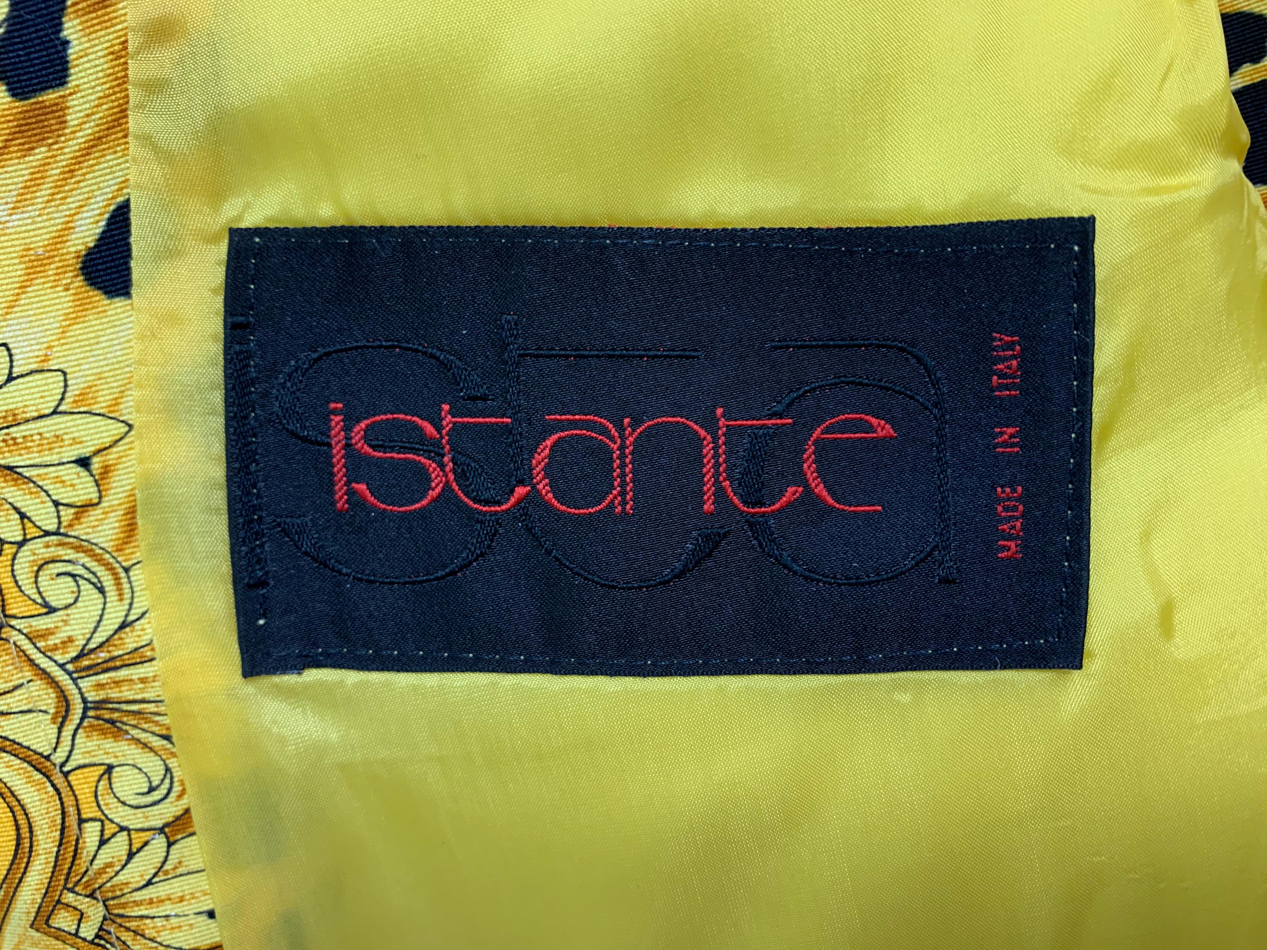 1992 Instante Gianni Versace Leopard Gold Yellow Leggings & Cropped Jacket In Good Condition In Yukon, OK
