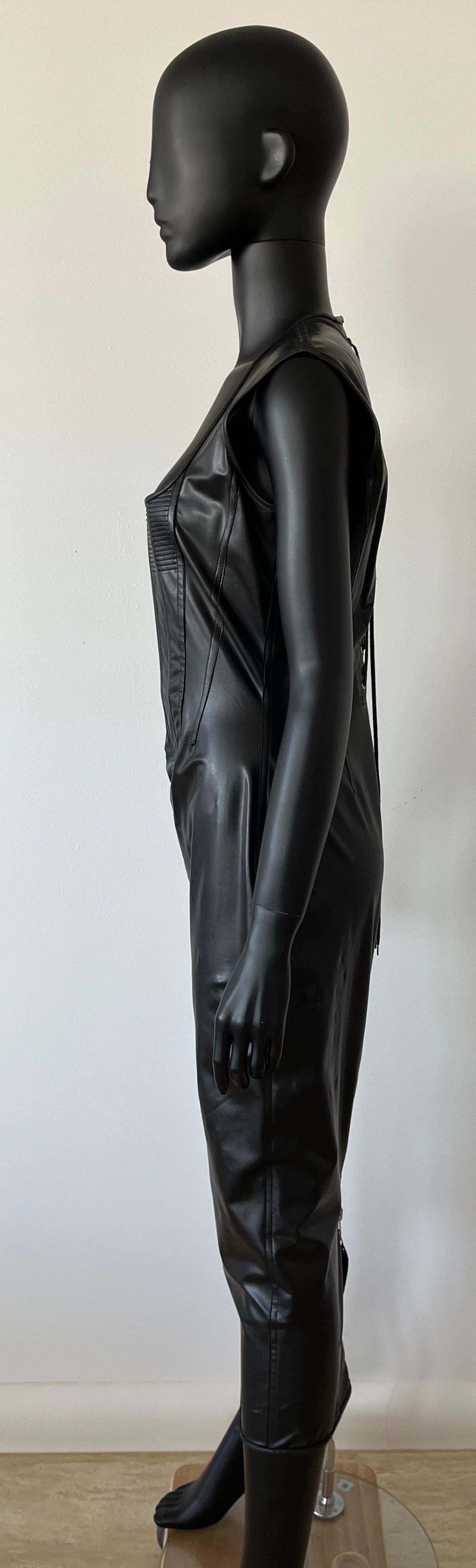 Women's or Men's 1992 Jean Paul Gaultier Dominatrix Vinyl Skin Corset Zipper Bodycon Dress For Sale