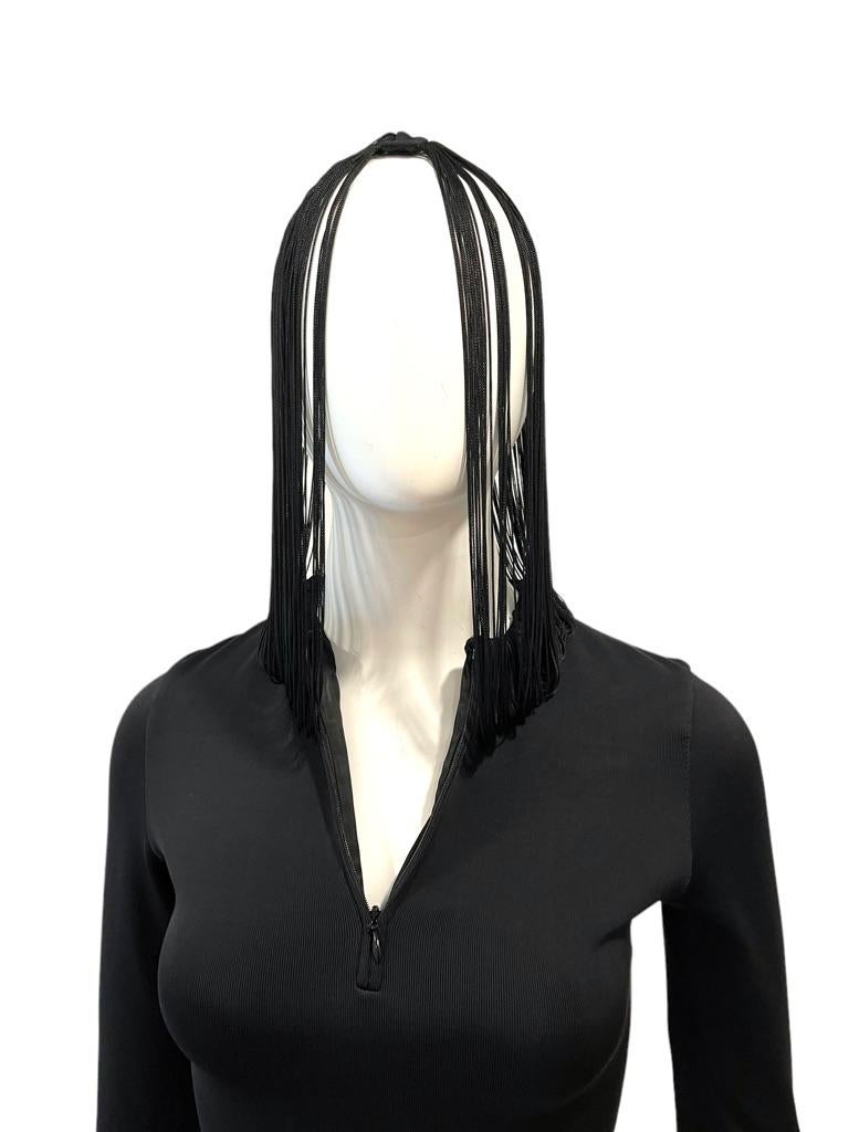 1992 Jean Paul Gaultier Fringe Hooded Mini Dress In Excellent Condition In Austin, TX