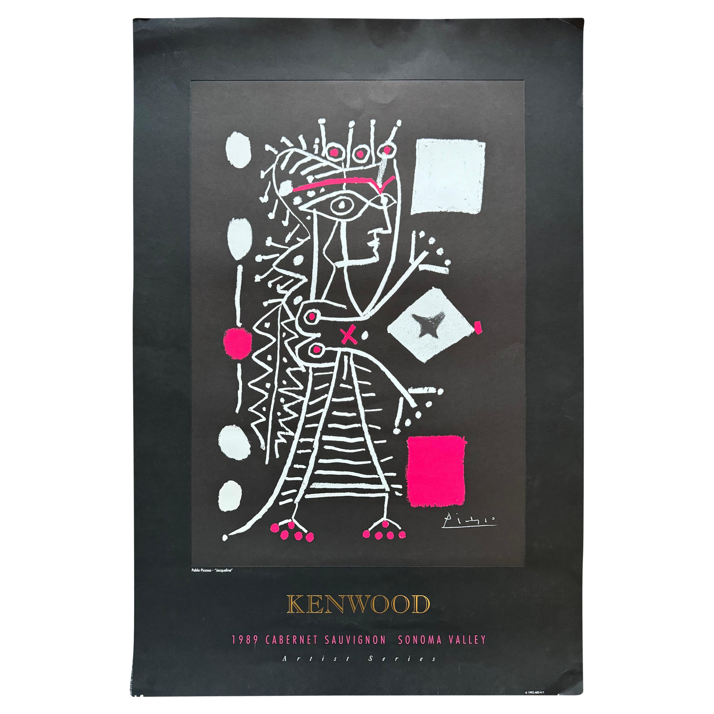 1992 Kenwood Winery "Pablo Picasso - Jacqueline" Impression de la série des artistes