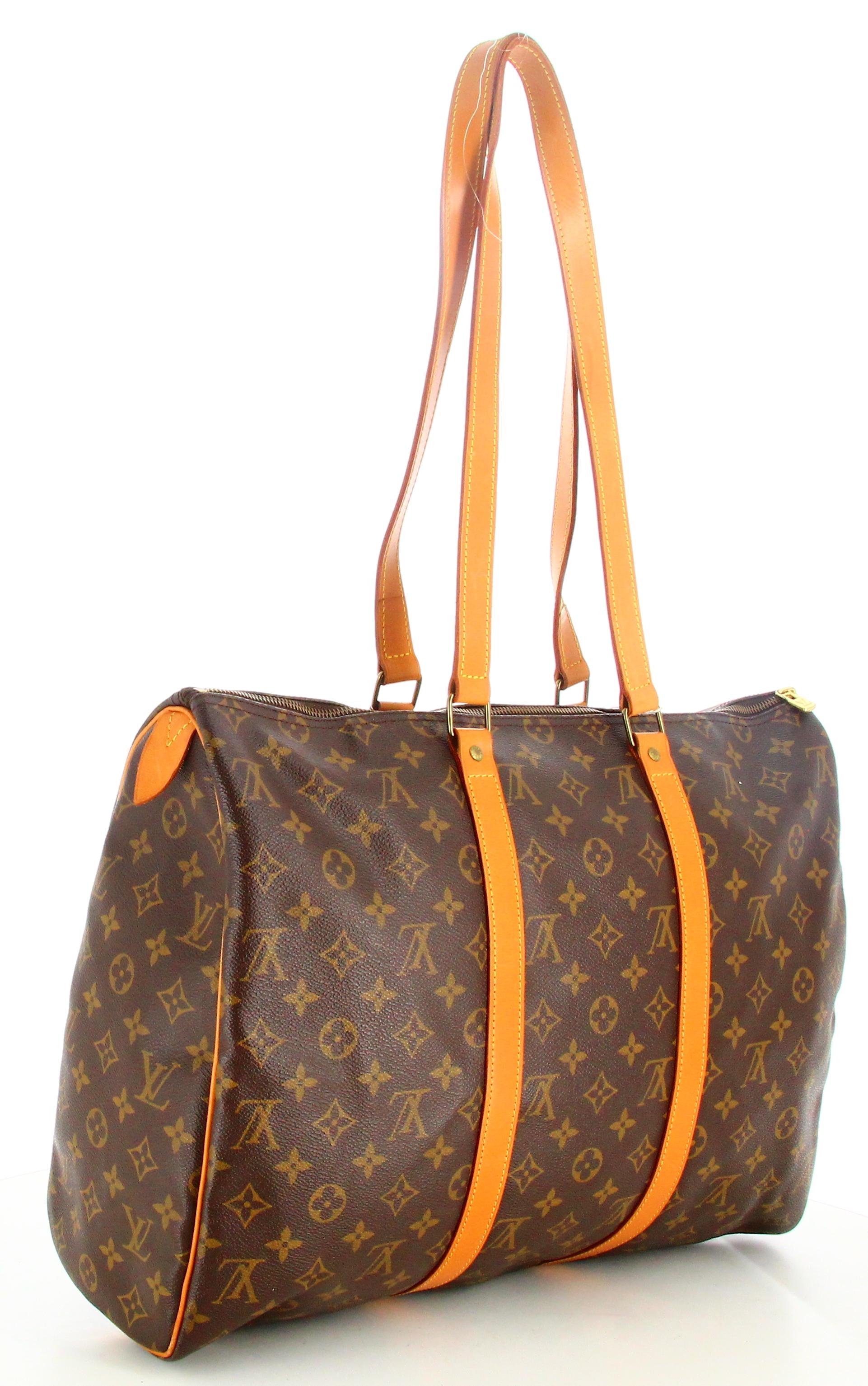 1992 Louis Vuitton Monogram Travel Bag Flannel Bag 45 For Sale 1