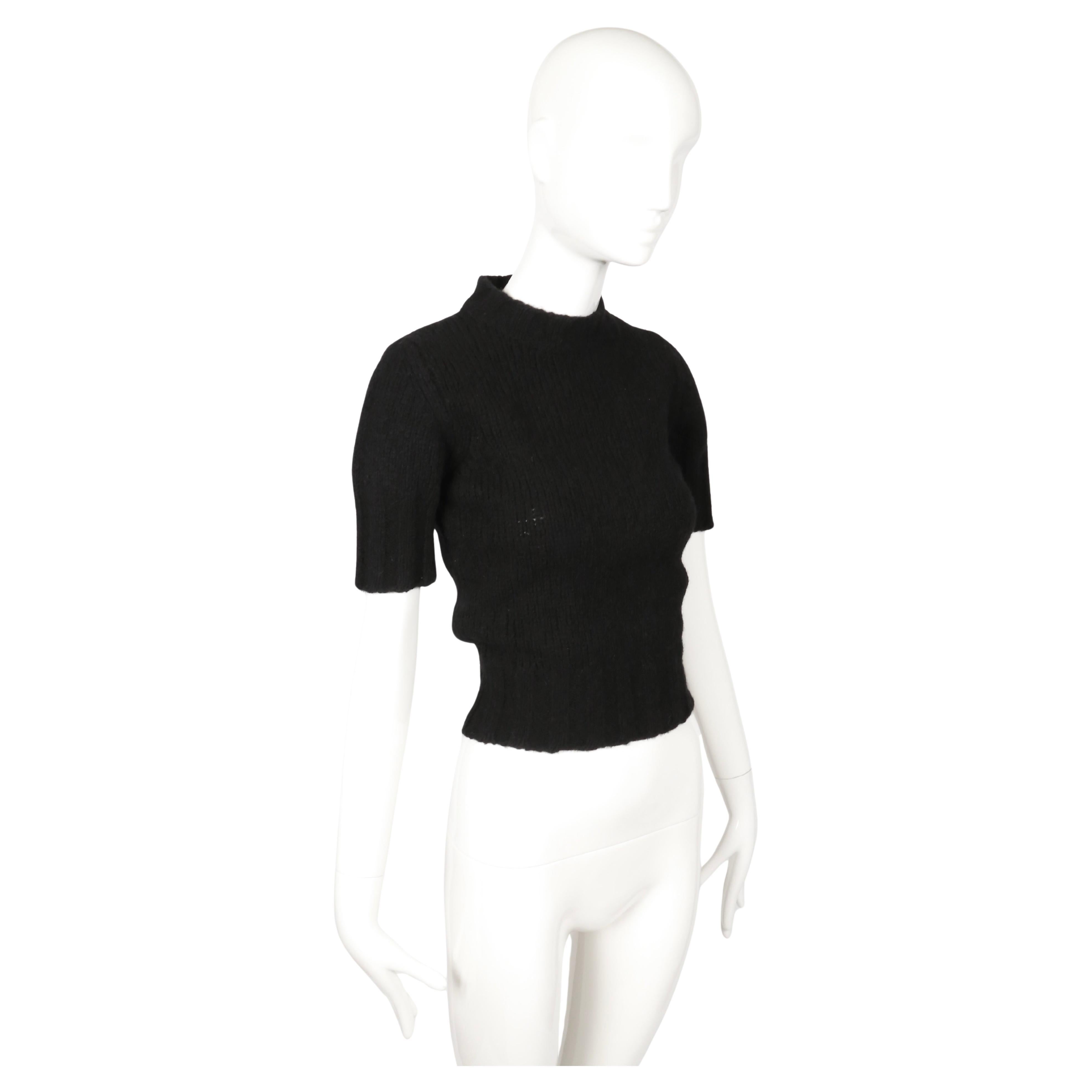 Noir 1992 MARTIN MARGIELA pull noir en laine rétrécie en vente