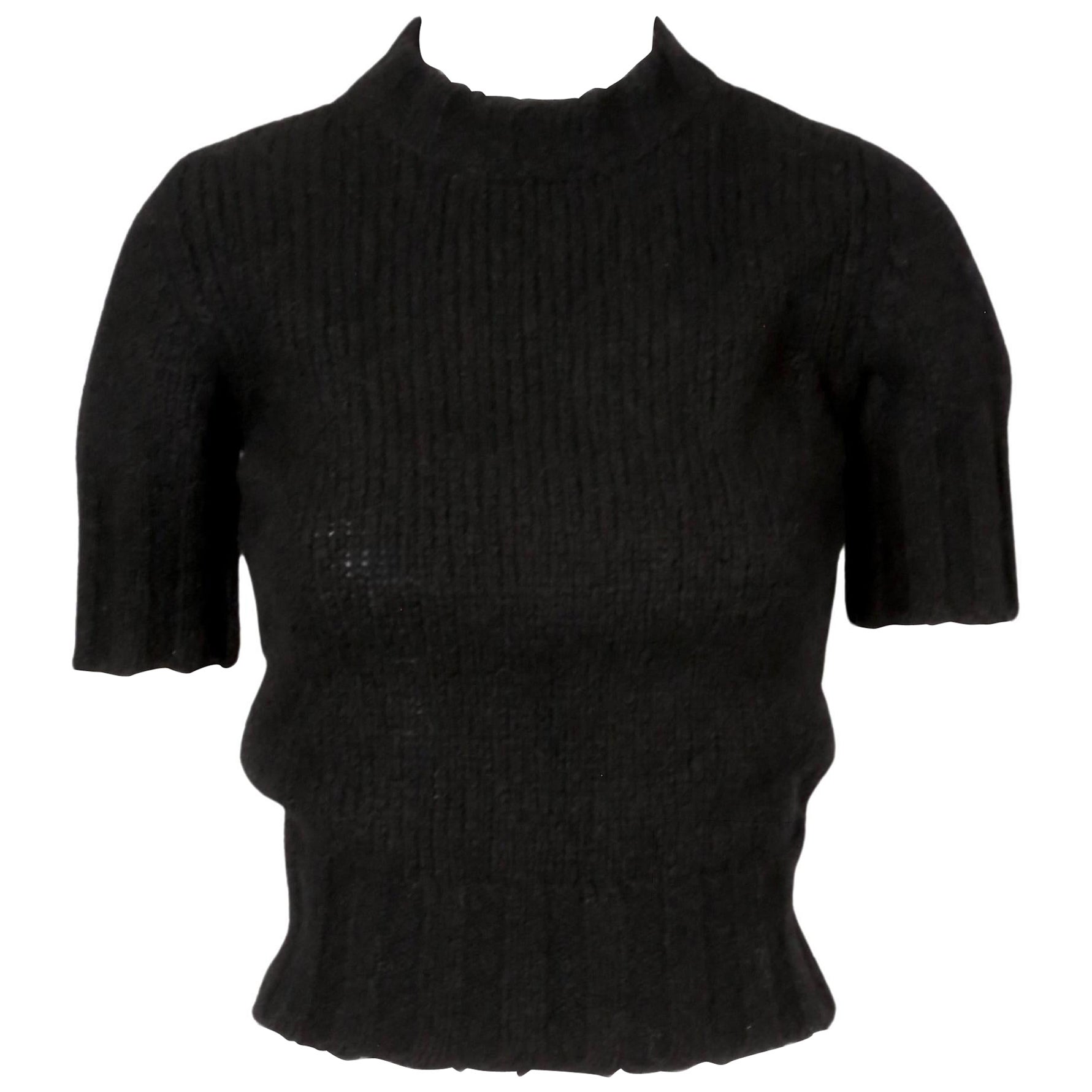 1992 MARTIN MARGIELA pull noir en laine rétrécie