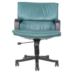 1992 Metropolitan Furniture Turquoise Leather 735 Desk Chair 6x Available