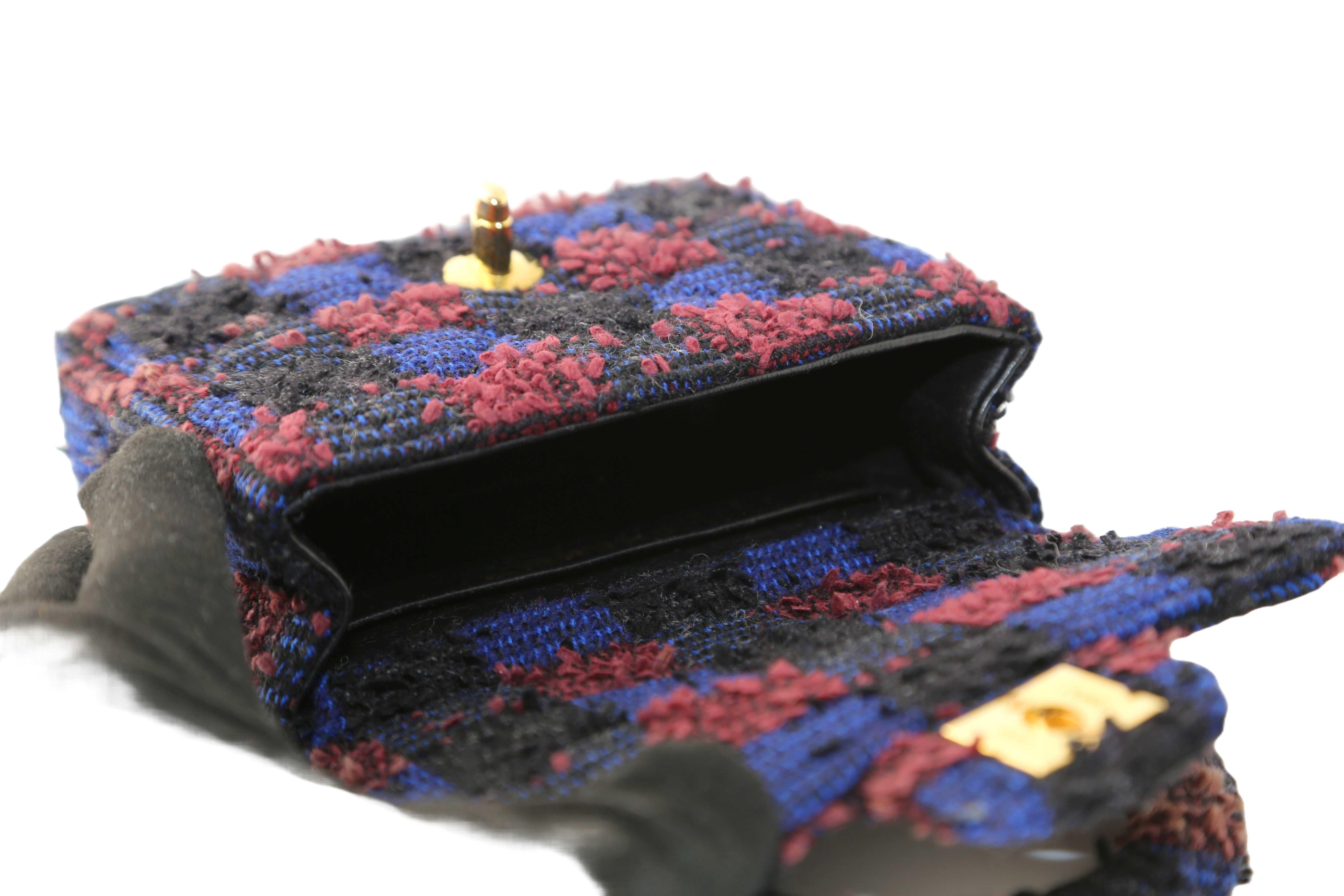 Black 1992 Micro Flap Tweed Handbag