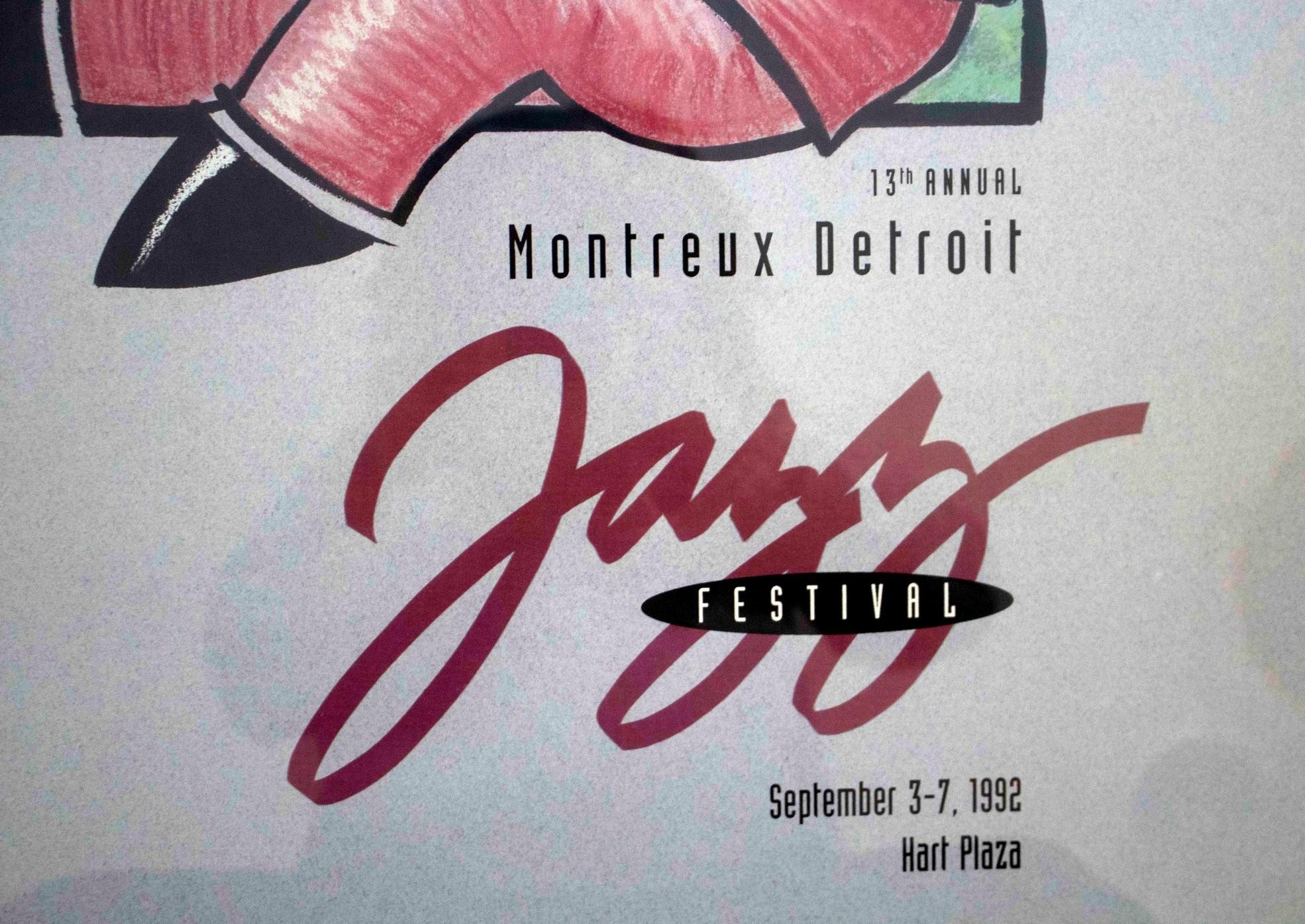 1992, Montreux Detroit Jazz Festival Vintage Poster In Good Condition In Keego Harbor, MI