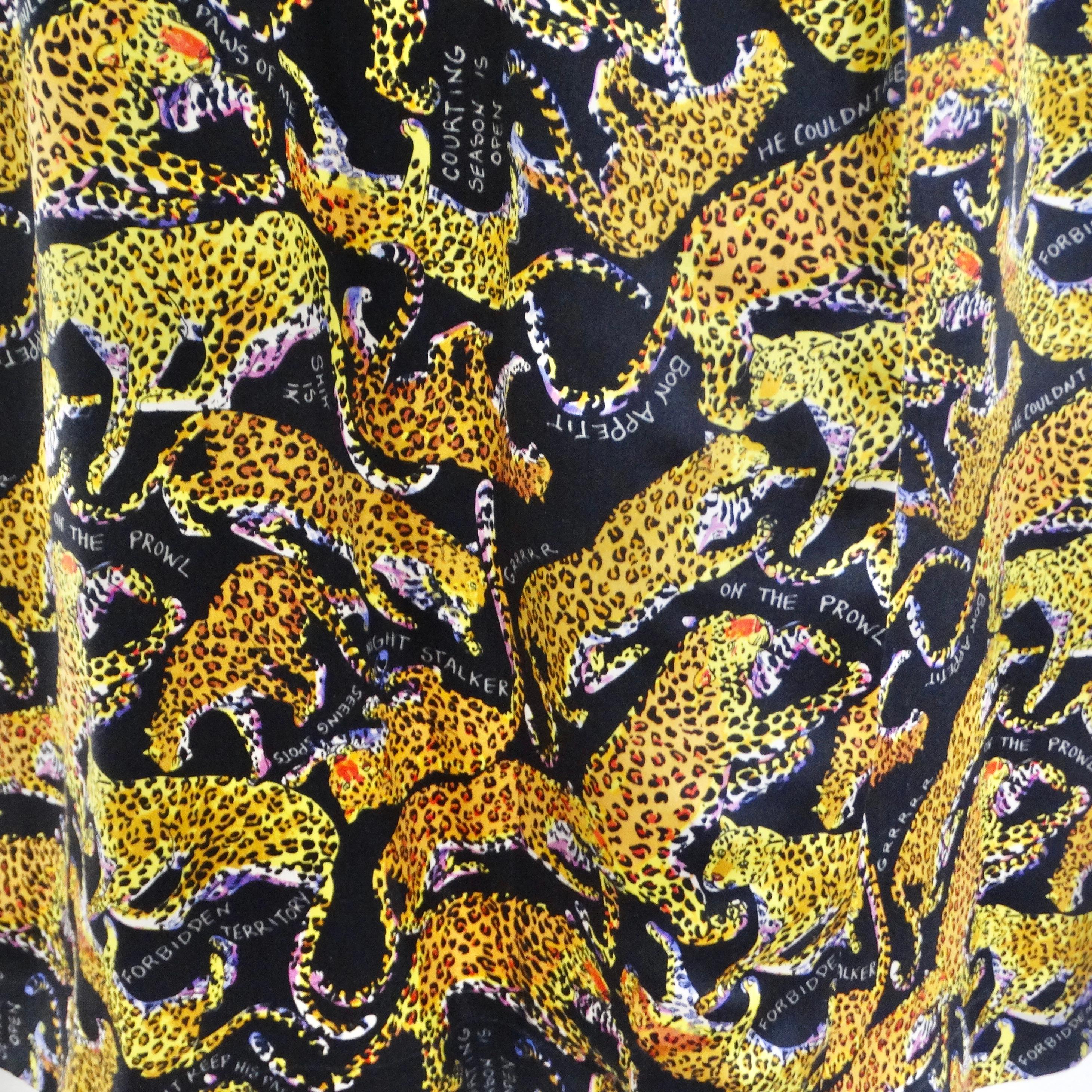 Women's or Men's 1992 Nicole Miller Cheetah Print Silk Robe For Sale