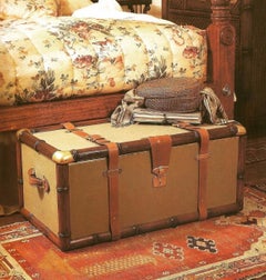 1992 Ralph Lauren Luanda Leather & Faux Bamboo Trunk