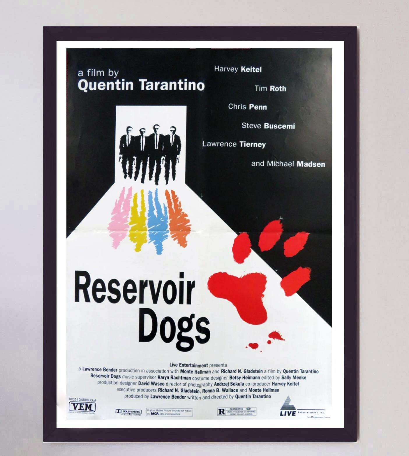 Fin du 20e siècle Affiche vintage d'origine, 1992, Reservoir Dogs ( Yugoslave) en vente