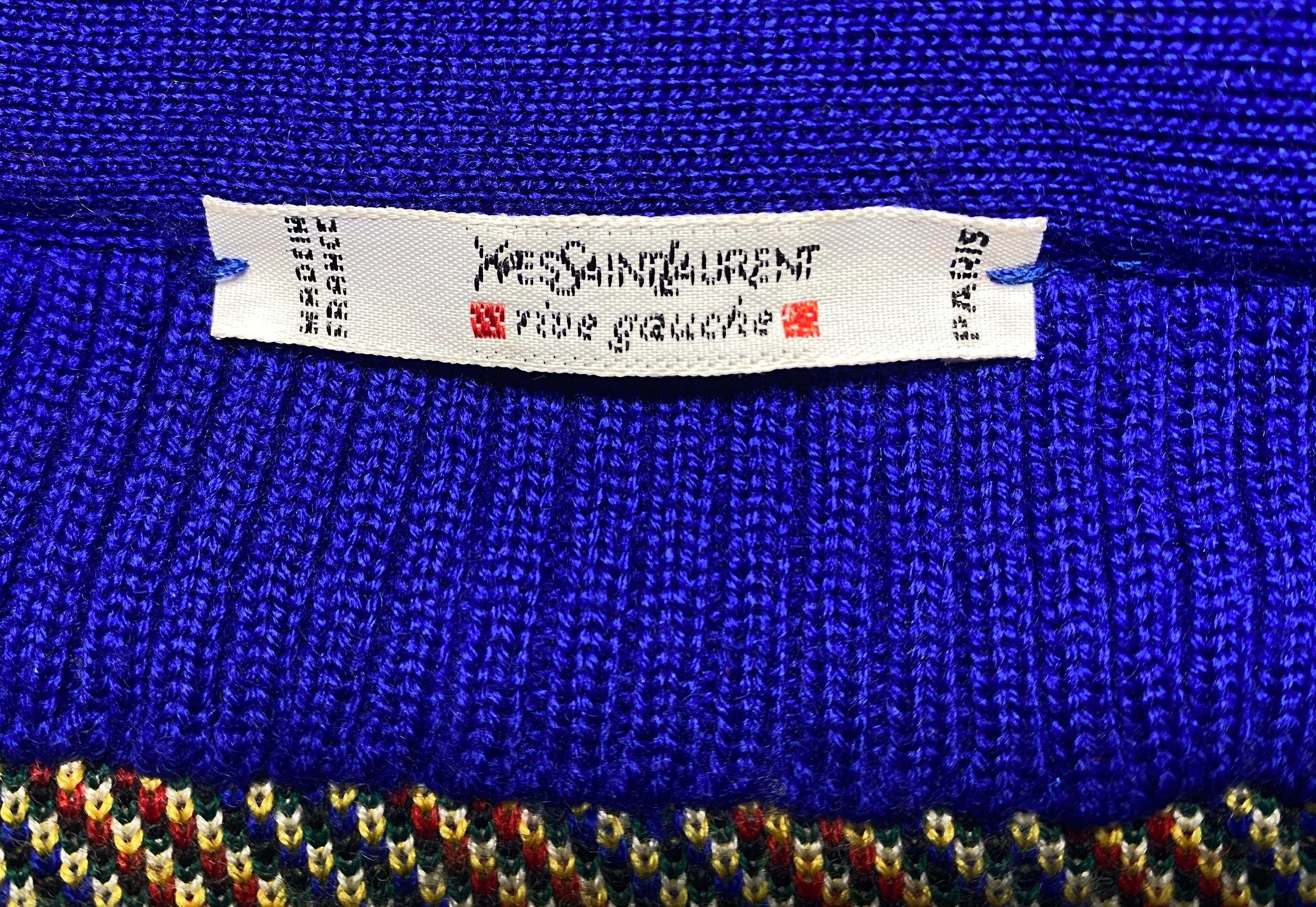 1992: Giacca in lana tartan di Yves Saint Laurent in vendita 1