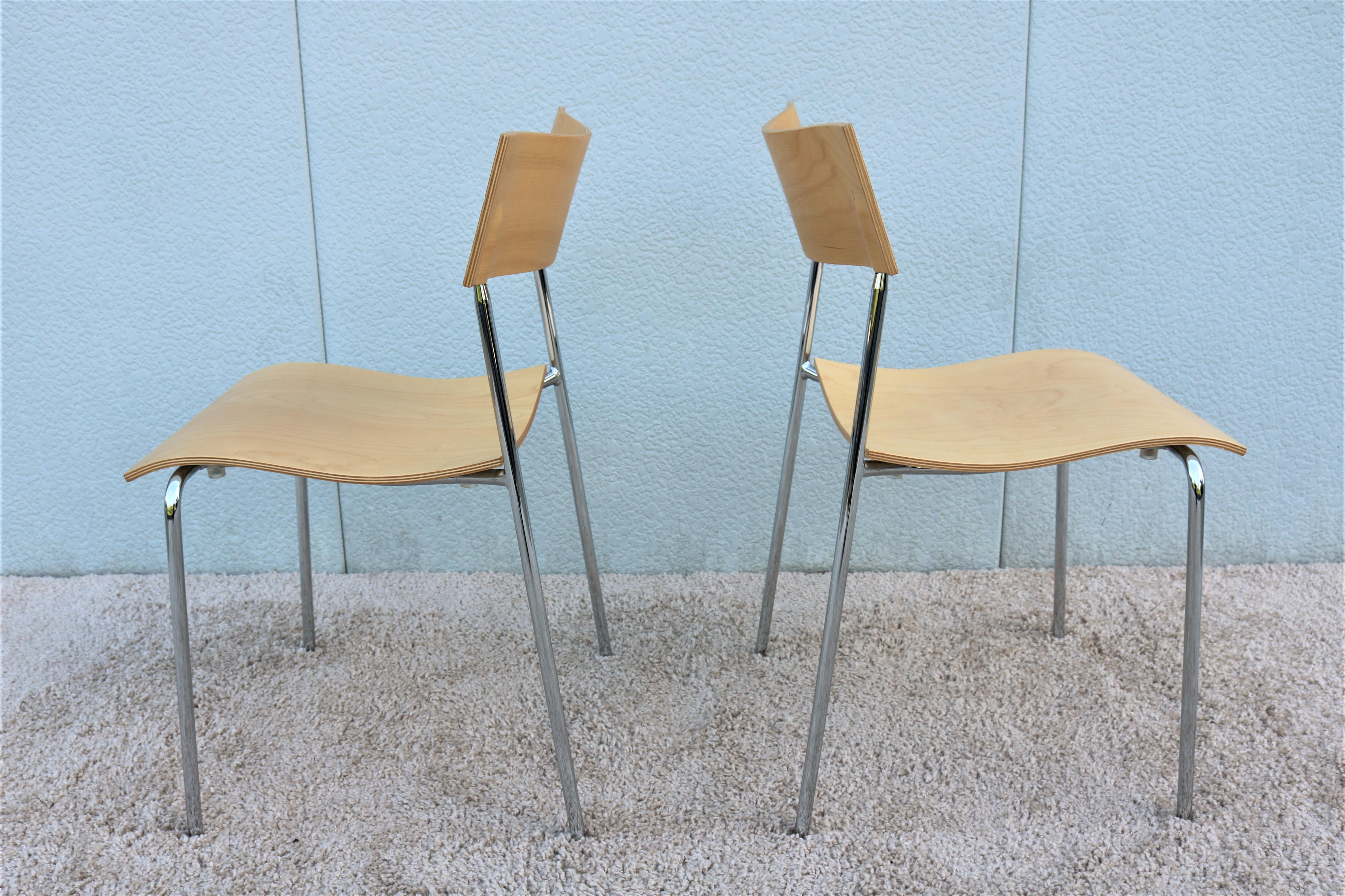 Steel 1992 Sweden Modern Campus AB Chairs by Johannes Foersom for Lammhults, a Pair For Sale