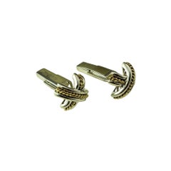1992 Tiffany & Co. Sterling Silver 18K Yellow Gold Cable X Cufflinks #21423