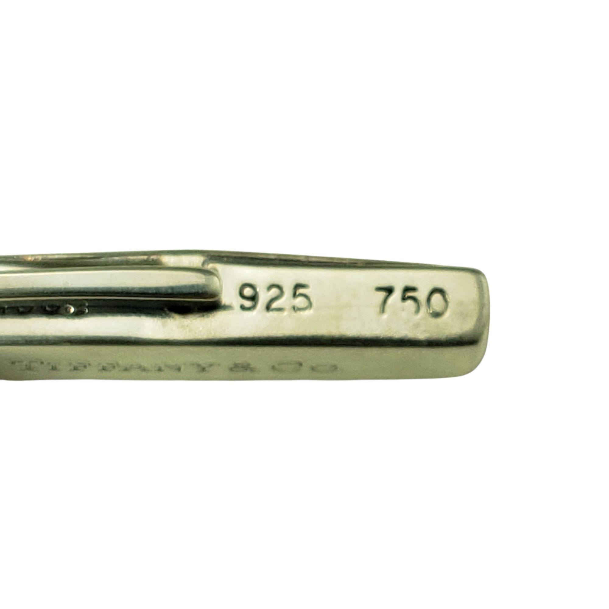 1992 Tiffany & Co. Boutons de manchette câble X en argent sterling et or jaune 18 carats #21423 Bon état - En vente à Washington Depot, CT
