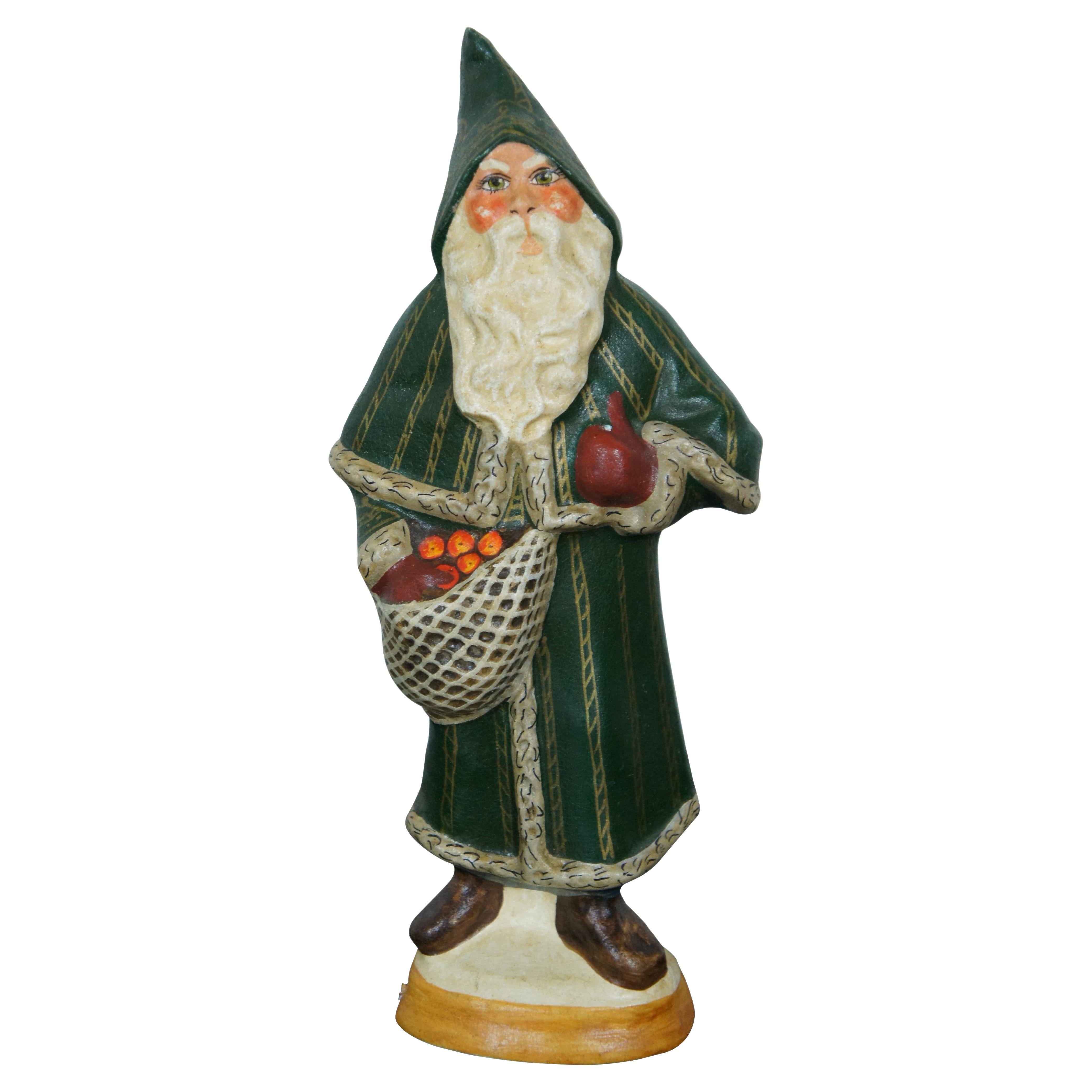 1992 Vaillancourt Folk Art Chalkware Father Christmas Santa Claus #1219 For Sale
