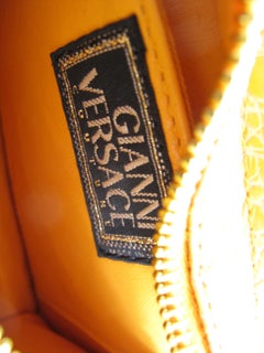 1992 Versace Embossed Leather Medusa Shoulder Bag