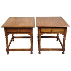 1992 Vintage Pennsylvania House Oak Side End Accent Tables or Nightstands