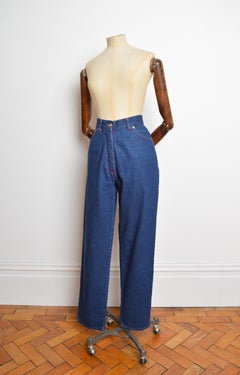 1992 Vivienne Westwood Indigo Dark Blue Denim high waisted Jeans
