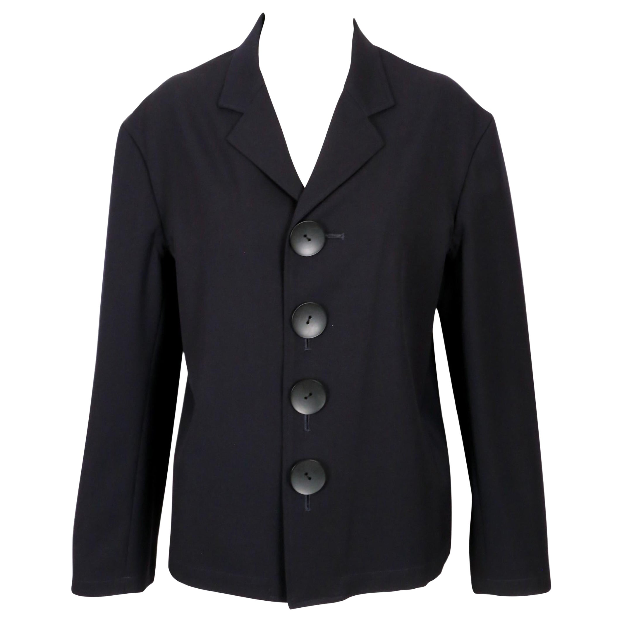 1992 YOHJI YAMAMOTO lightweight wool gabardine jacket with oversized buttons