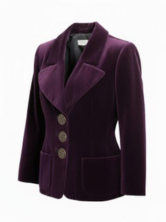1992 Yves Saint Laurent YSL Bordeaux Velvet Jacket