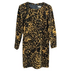 1993-1994 Yves Saint Laurent YSL Animal Cotton Velvet Dress